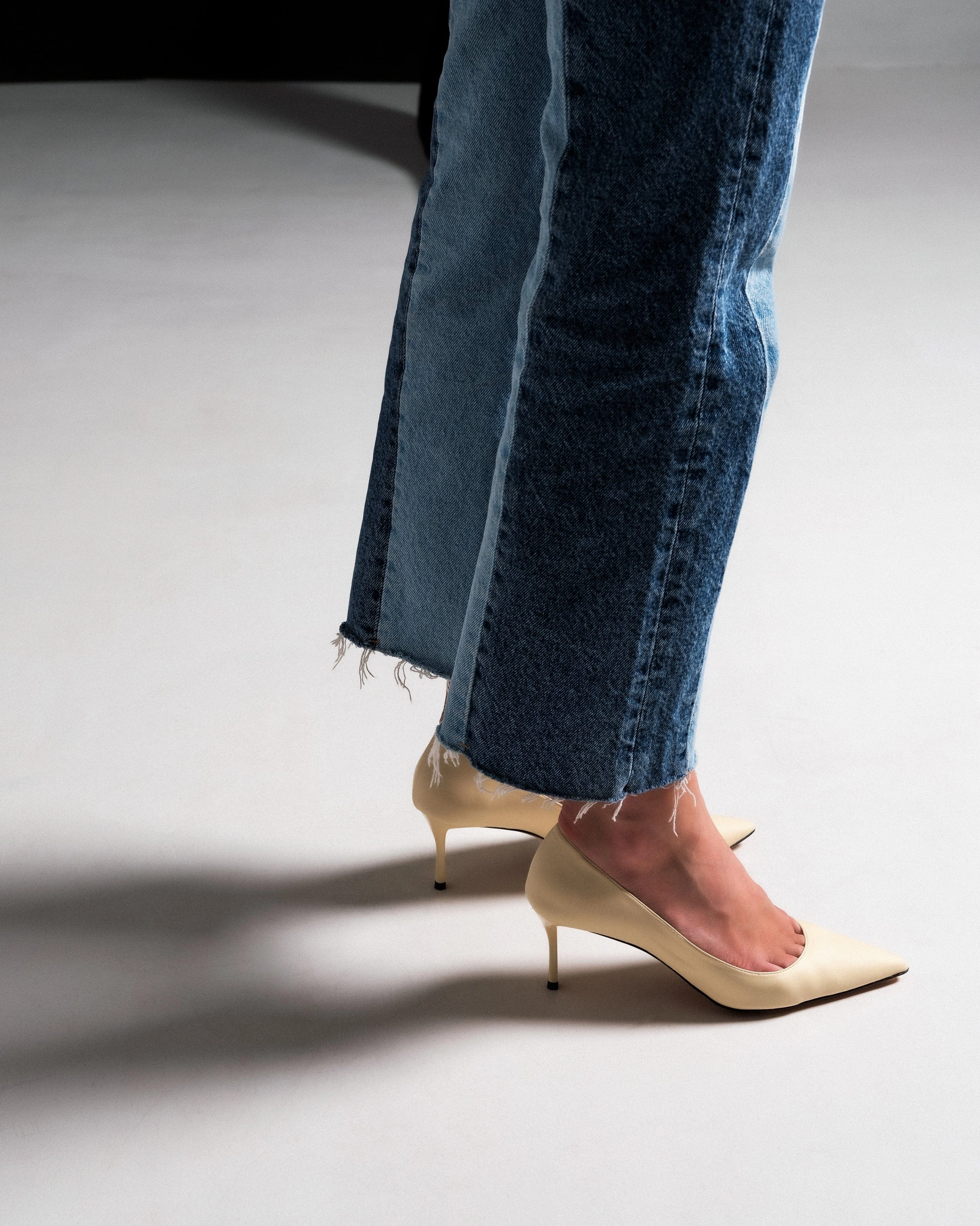 10am Monday at the Office Vegan Leather Heels | Light Beige