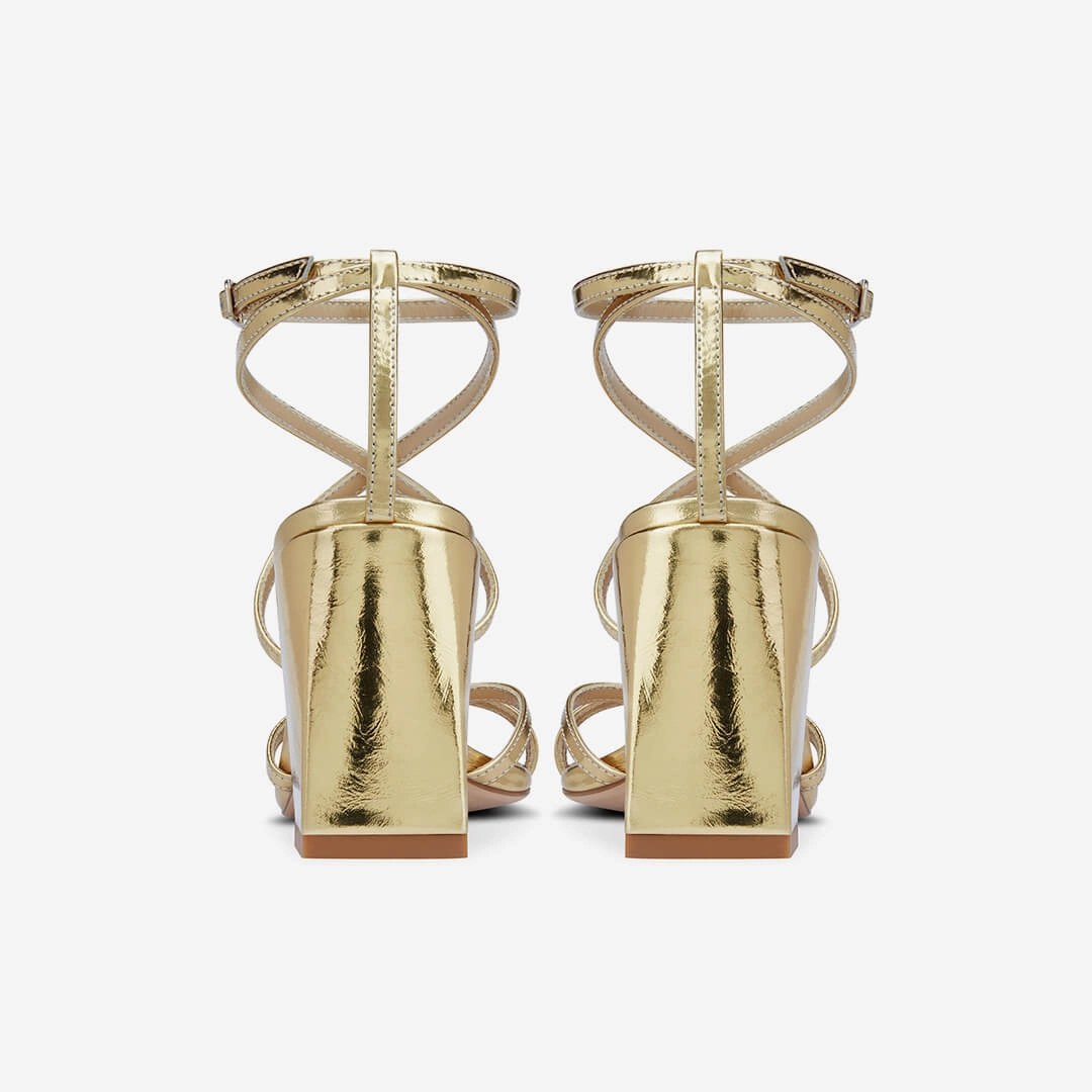 *ADAGIO - gold foil strappy sandals