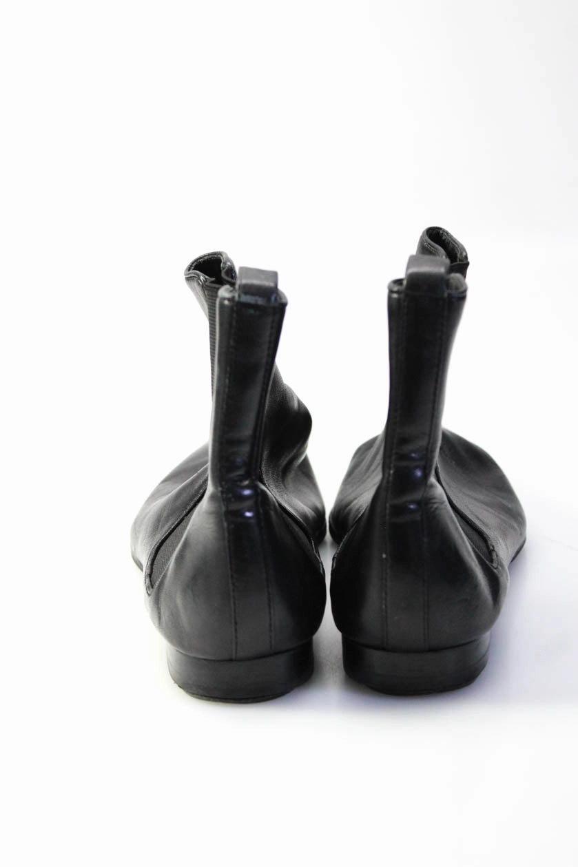& Other Stories Womens Pointed Toe Elastic Slip-On Ankle Boots Black