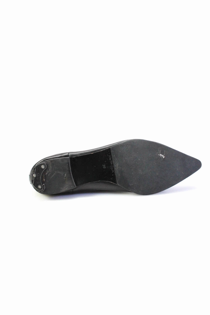 & Other Stories Womens Pointed Toe Elastic Slip-On Ankle Boots Black