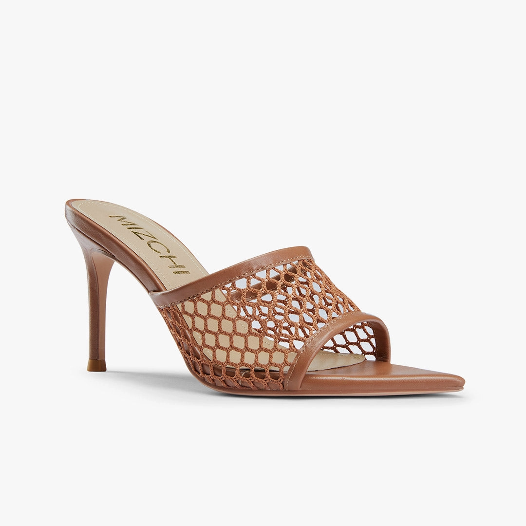 *Elowen - Beige Mesh Mules