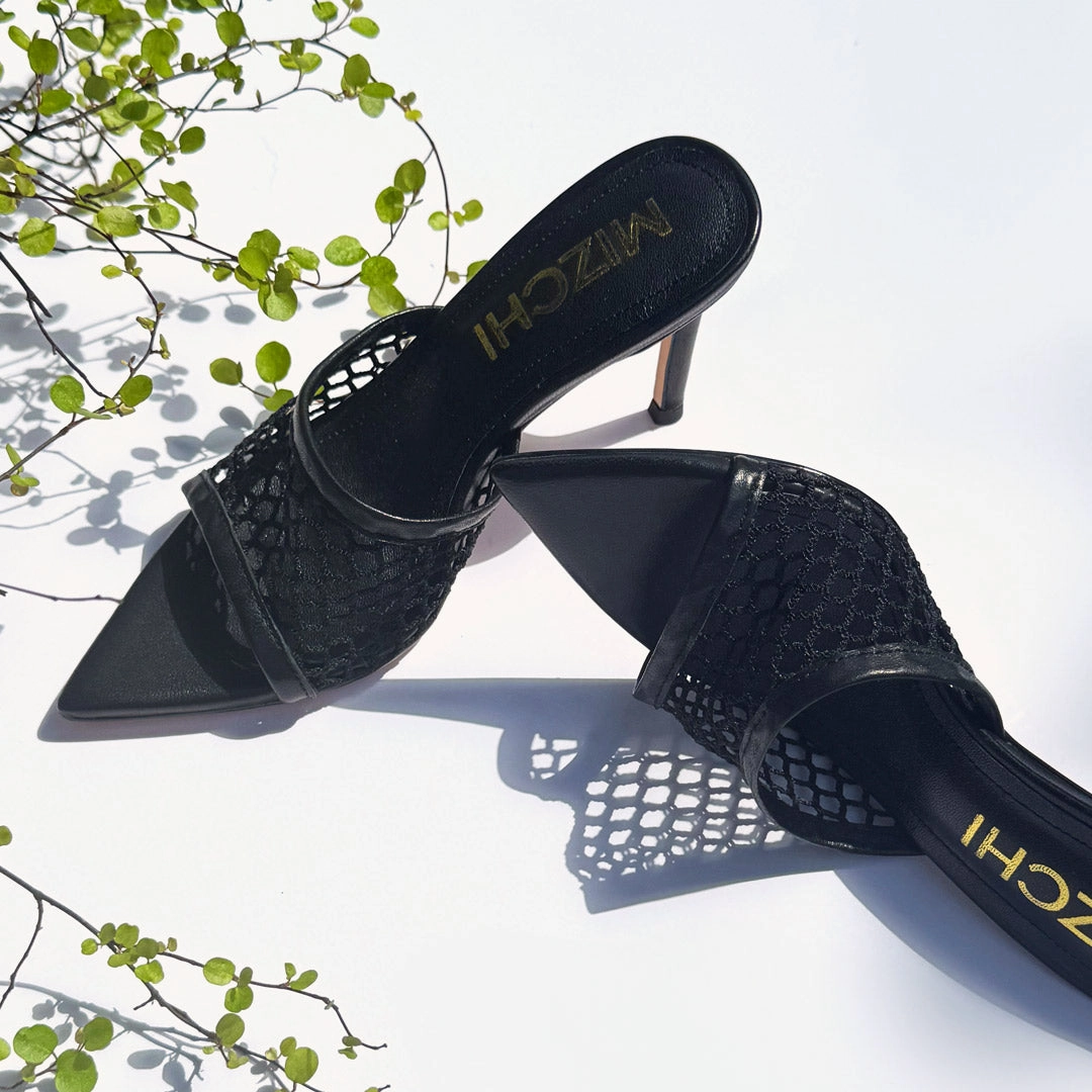 *Elowen - Beige Mesh Mules