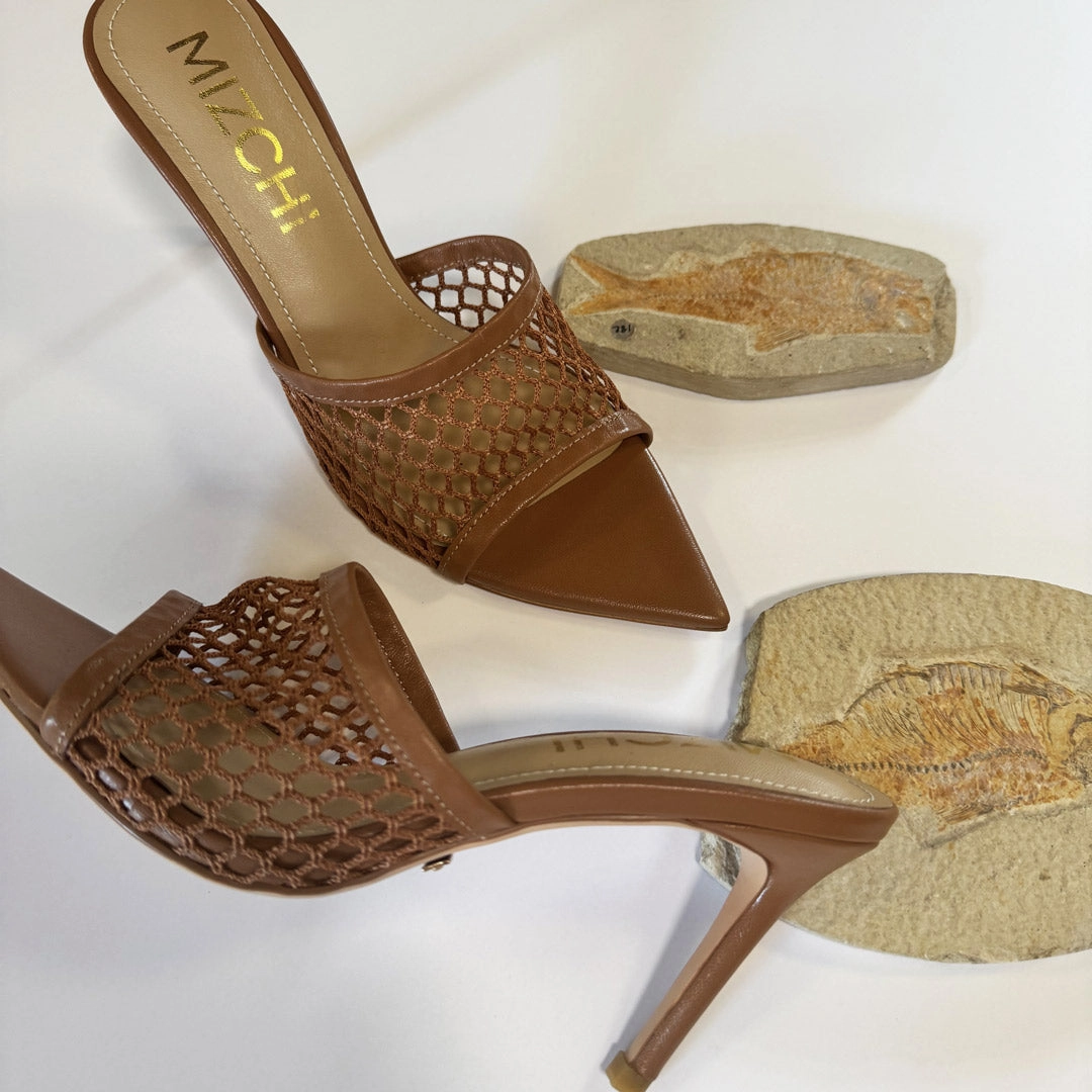 *Elowen - Beige Mesh Mules