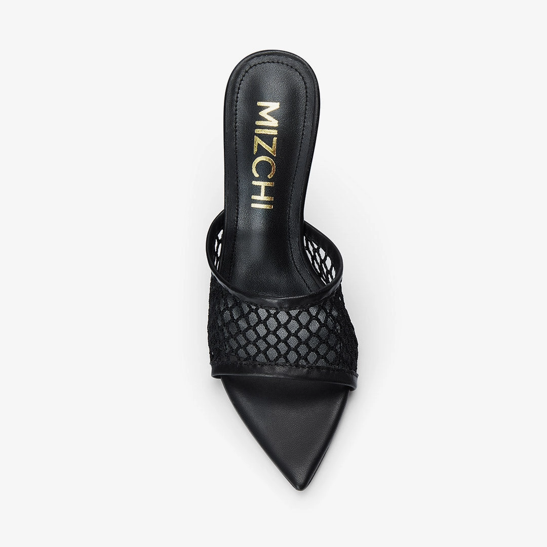 *Elowen - Black Mesh Mules