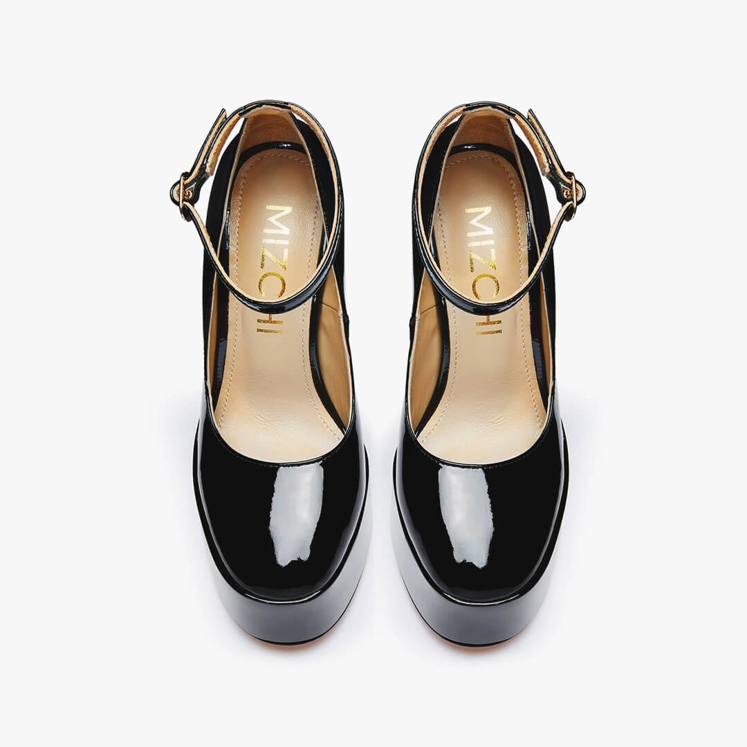 *FABB - black patent high platform