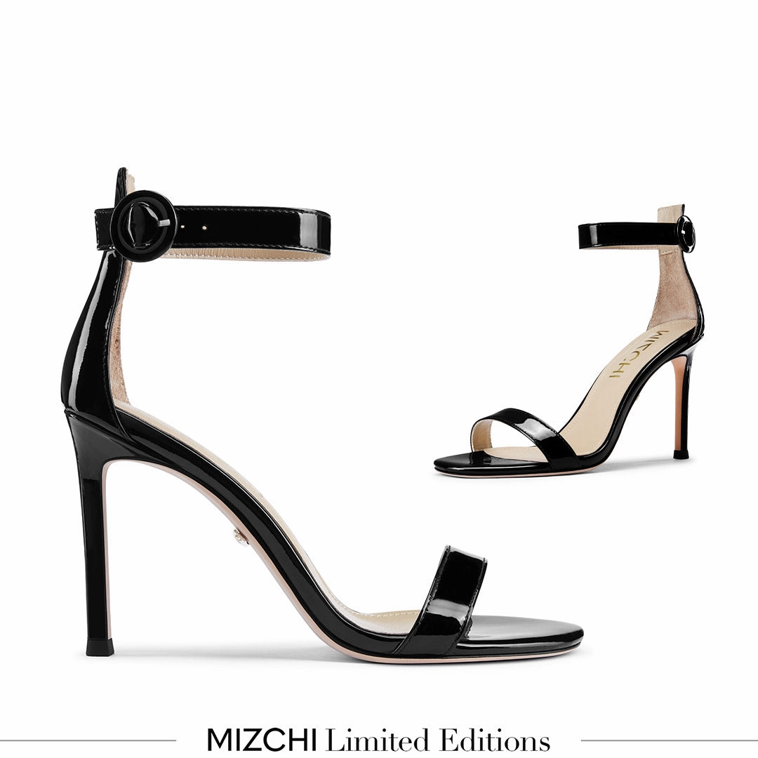 *KESIA BLACK PATENT - high sandal