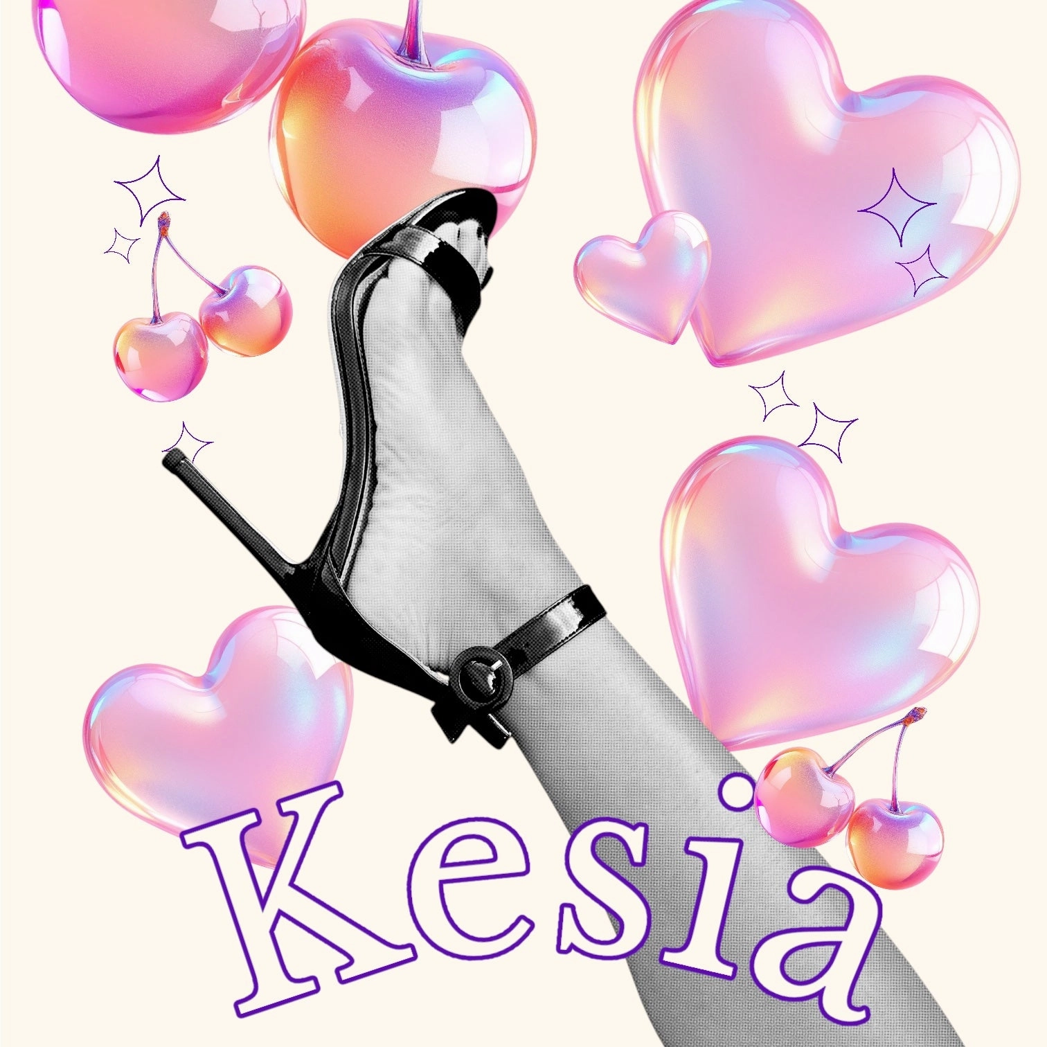 *KESIA BLACK PATENT - high sandal