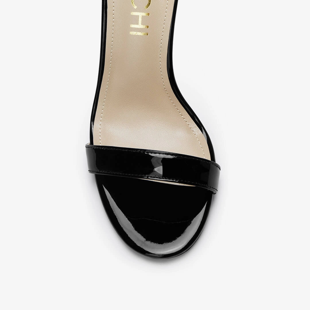 *KESIA BLACK PATENT - high sandal