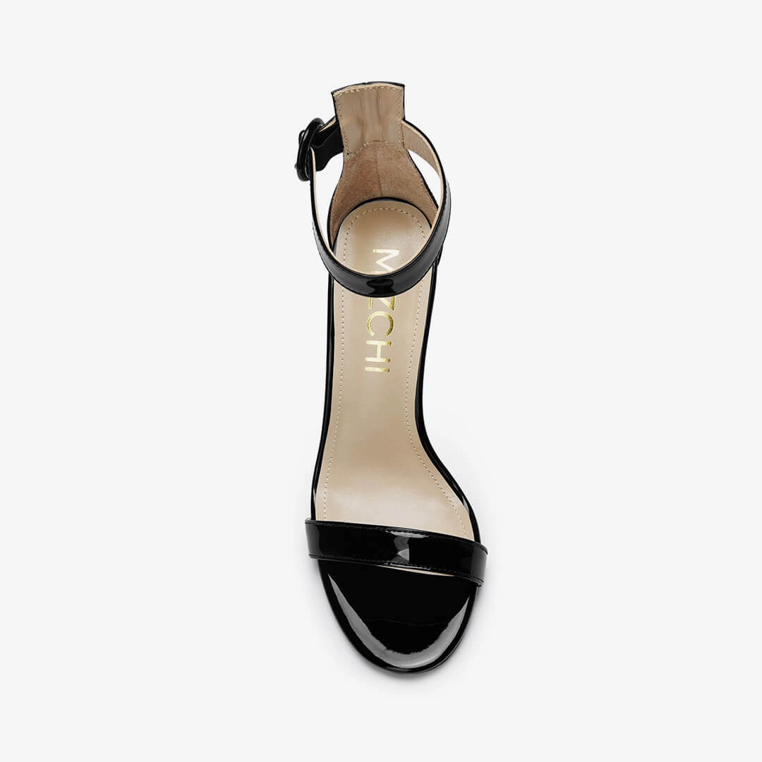 *KESIA BLACK PATENT - high sandal
