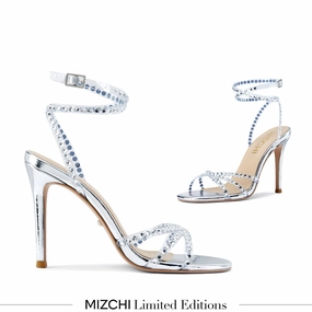 *MADDY SILVER  - diamond decor heels