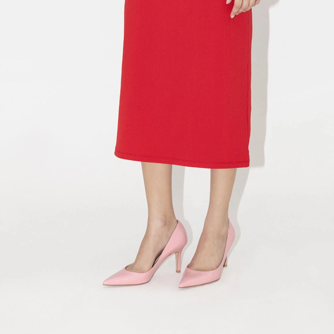 *UK size 2 - AMOLA GLOSSY - pink , 8cm heels