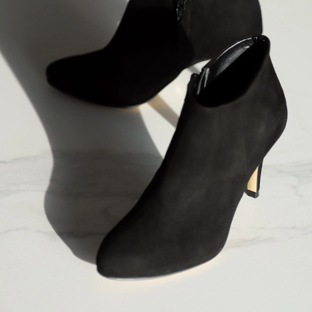 *UK size 2 - KANE - black suede, 8cm heels