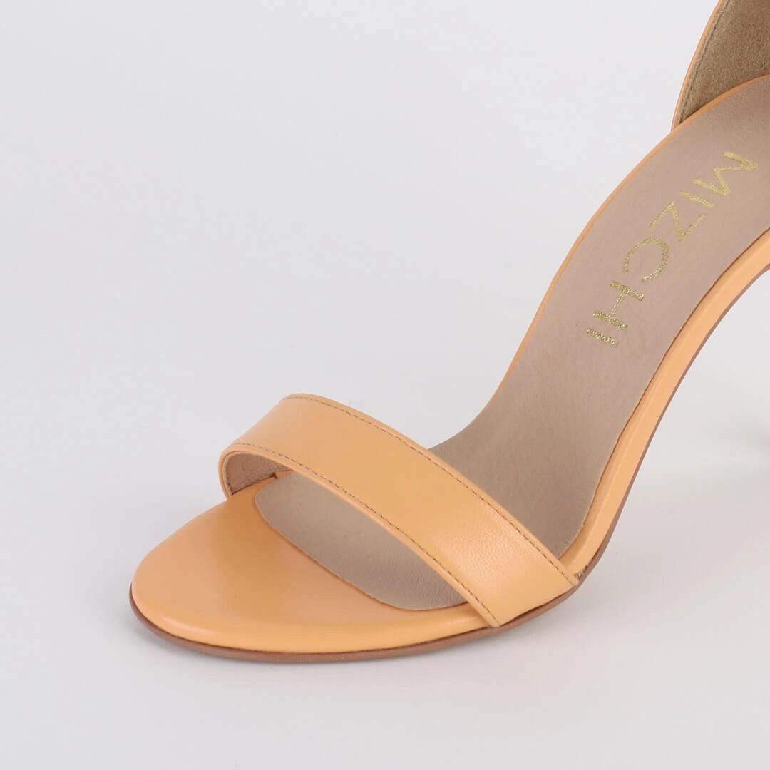 *UK size 2 - RITZY LA VITA - orange, 9cm heels