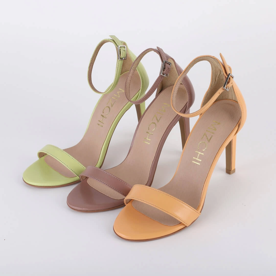*UK size 2 - RITZY LA VITA - orange, 9cm heels