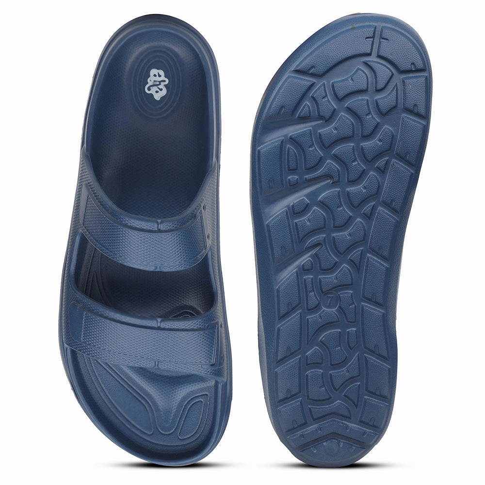 A-HA Navy Blue Casual Slides For Men FDL-2 By Liberty