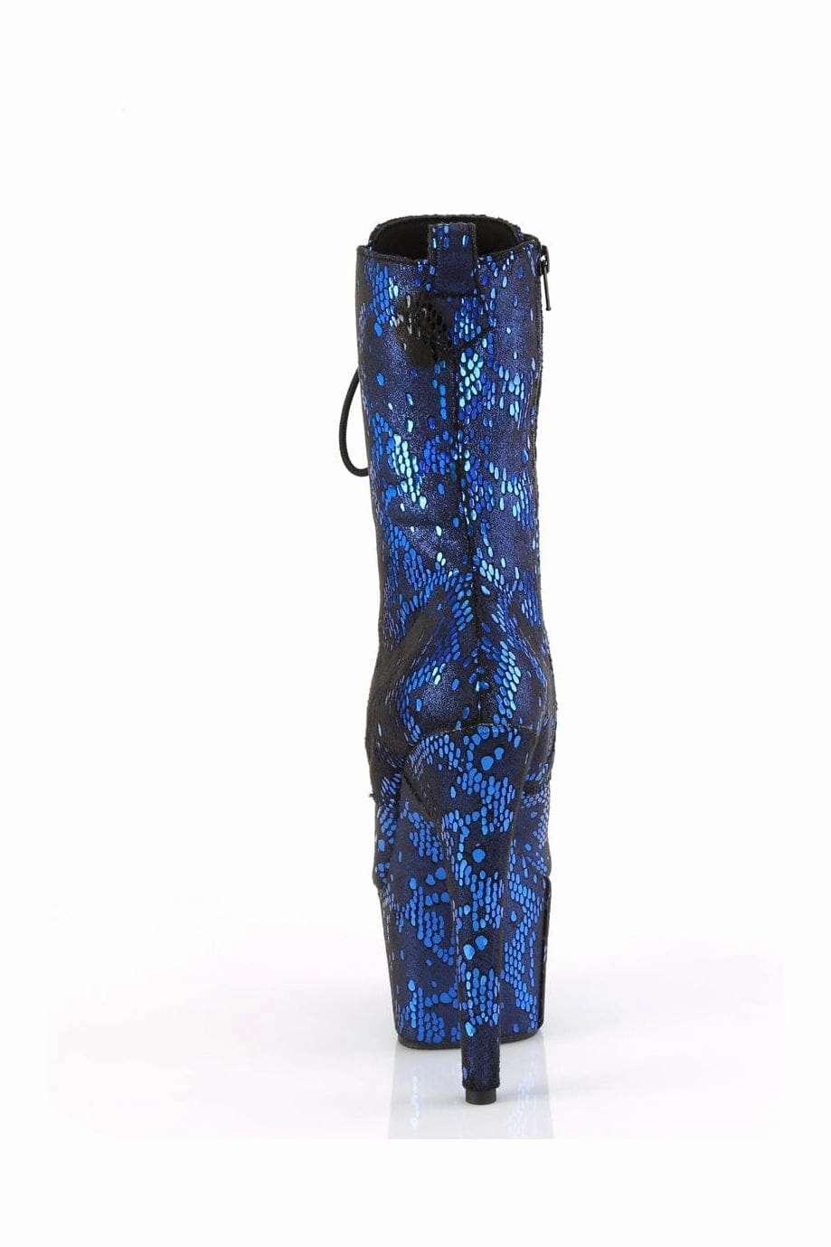 ADORE-1040SPF Blue Faux Snake Ankle Boot