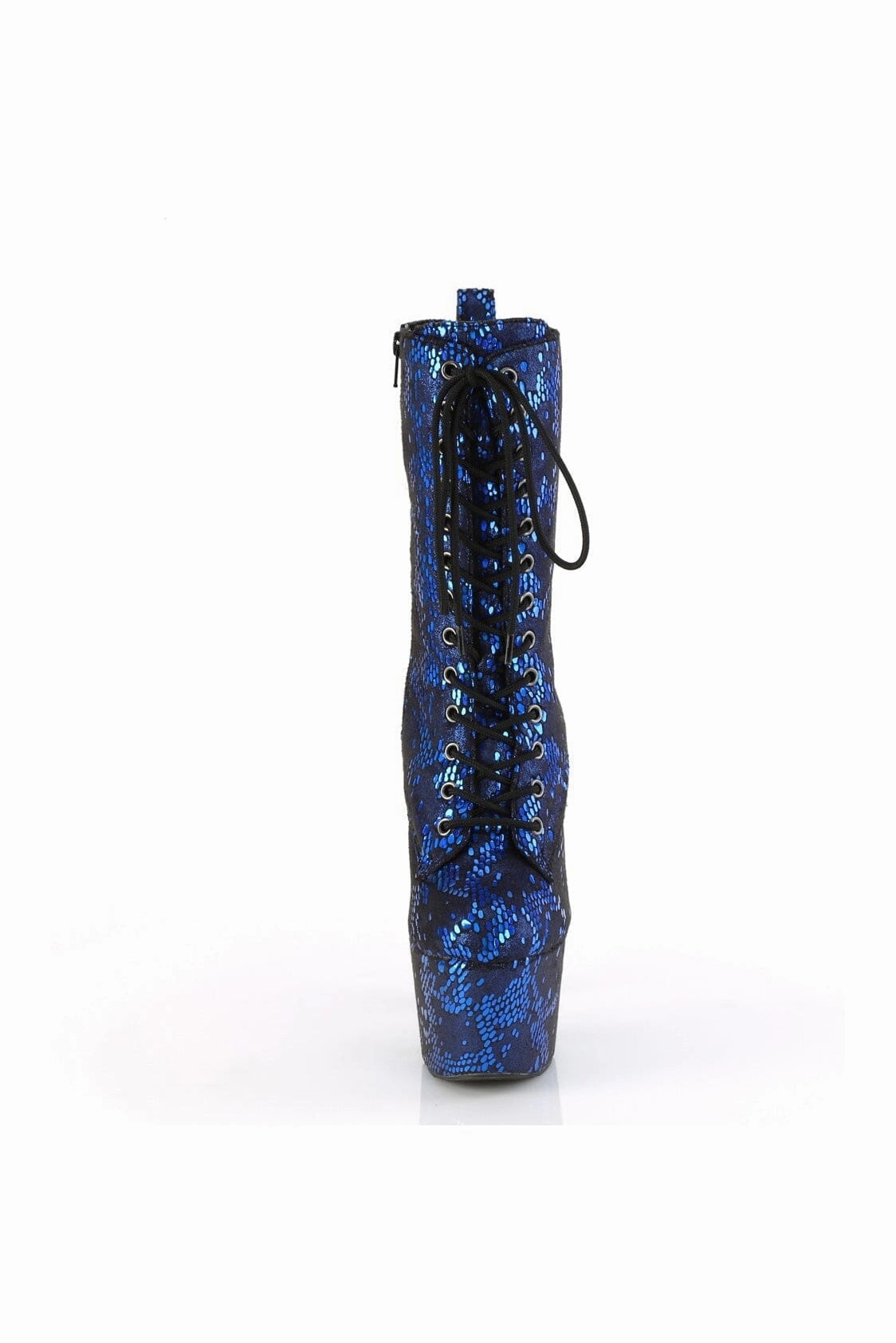 ADORE-1040SPF Blue Faux Snake Ankle Boot