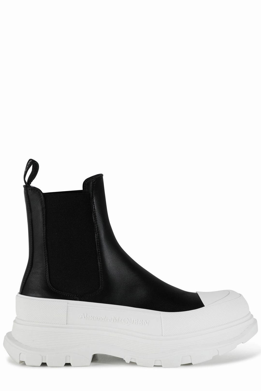 Alexander McQueen Logo Embossed Ankle Boots