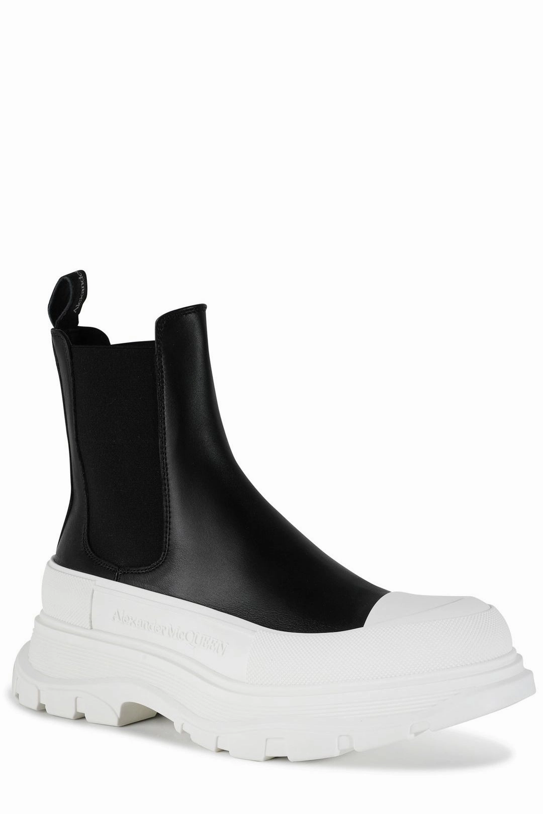 Alexander McQueen Logo Embossed Ankle Boots
