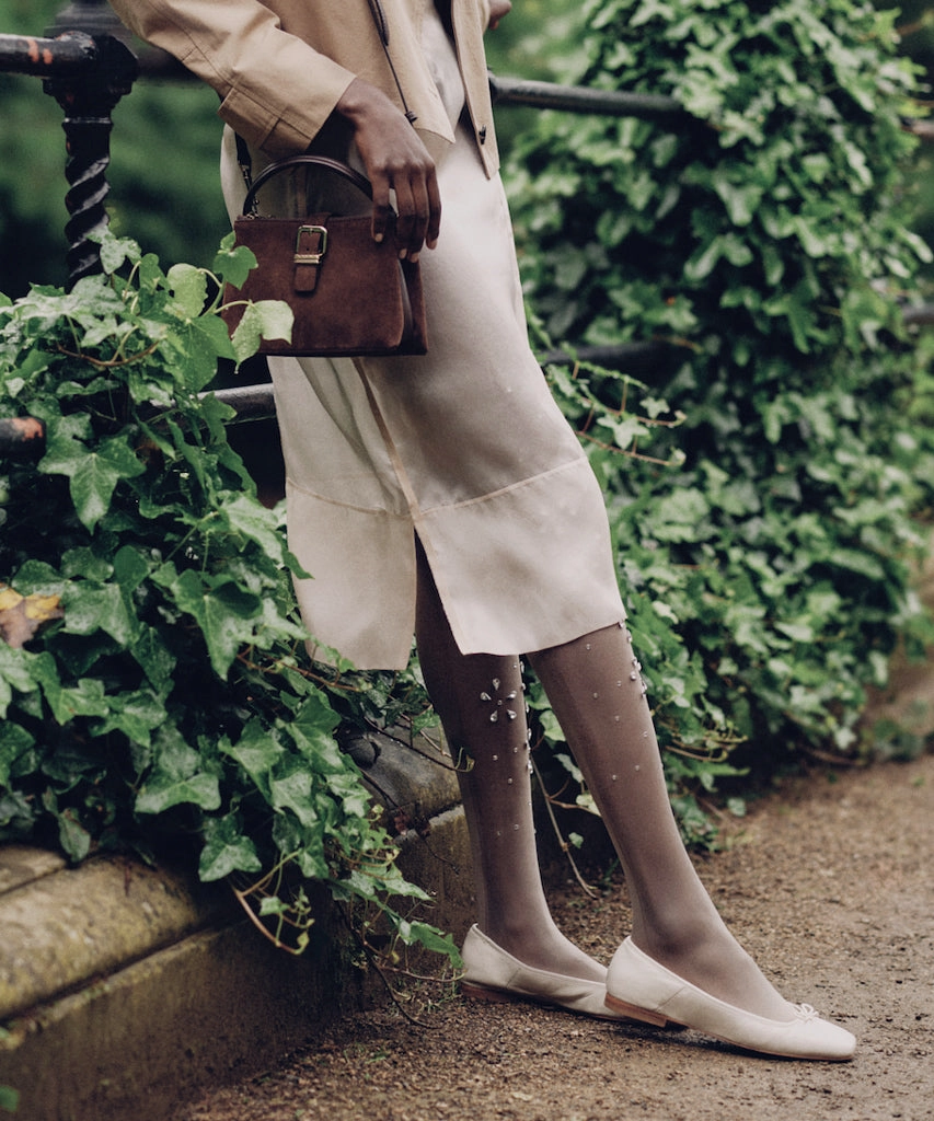 ANISA BALLET FLATS CREME CRINKLE PATENT - re:vita