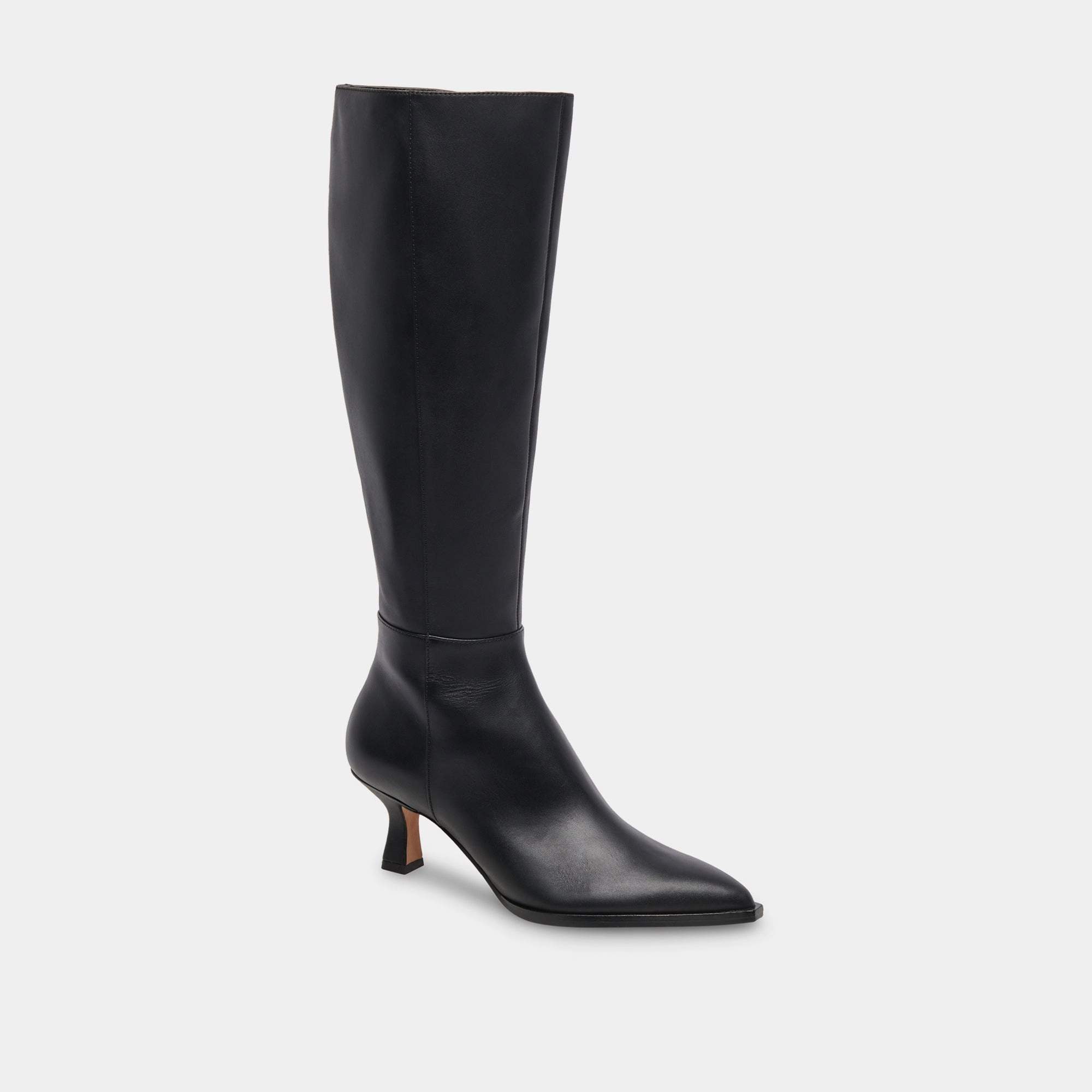 AUGGIE EXTRA WIDE CALF BOOTS BLACK LEATHER