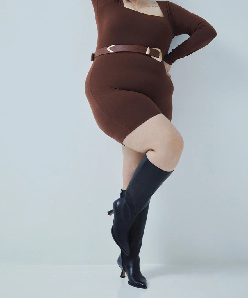 AUGGIE EXTRA WIDE CALF BOOTS BLACK LEATHER