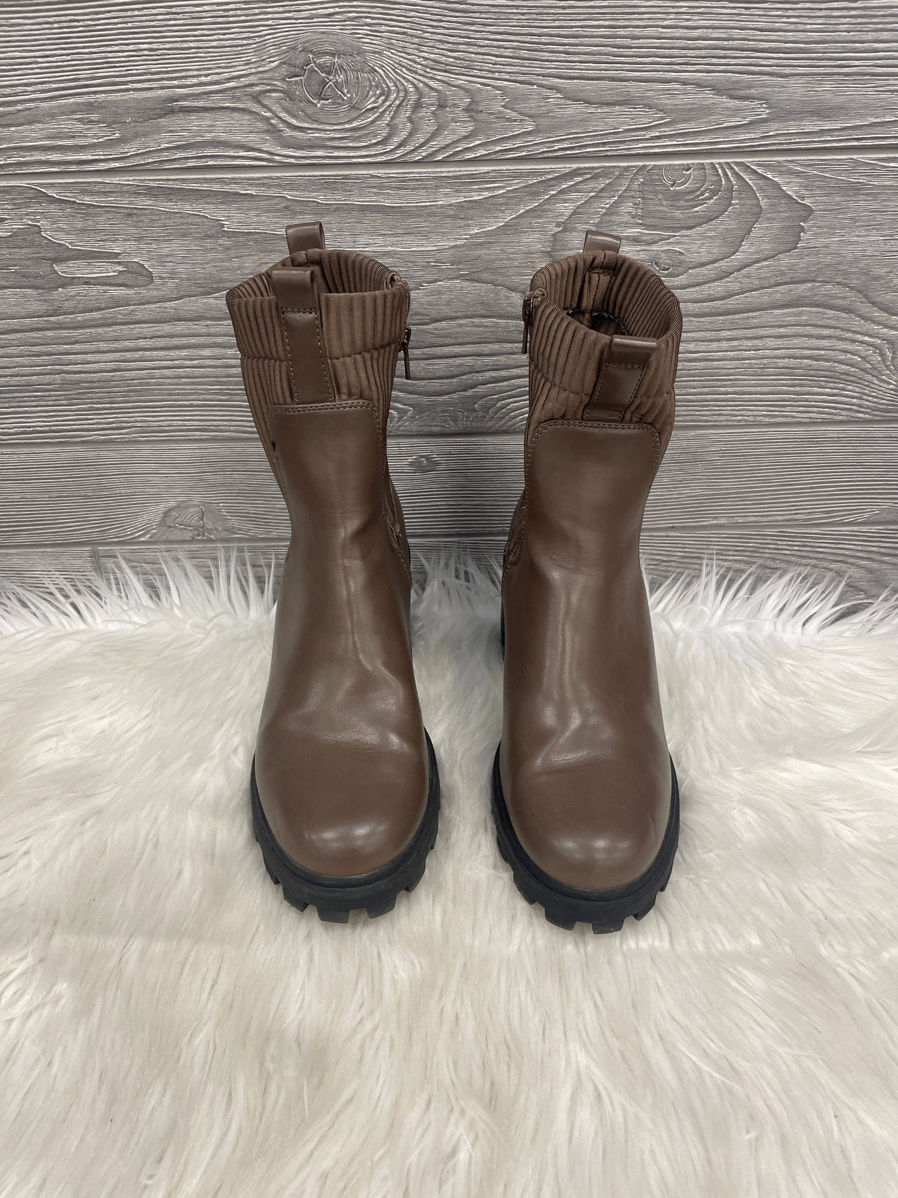 Boots Ankle Heels By A New Day In Brown, Size: 9.5