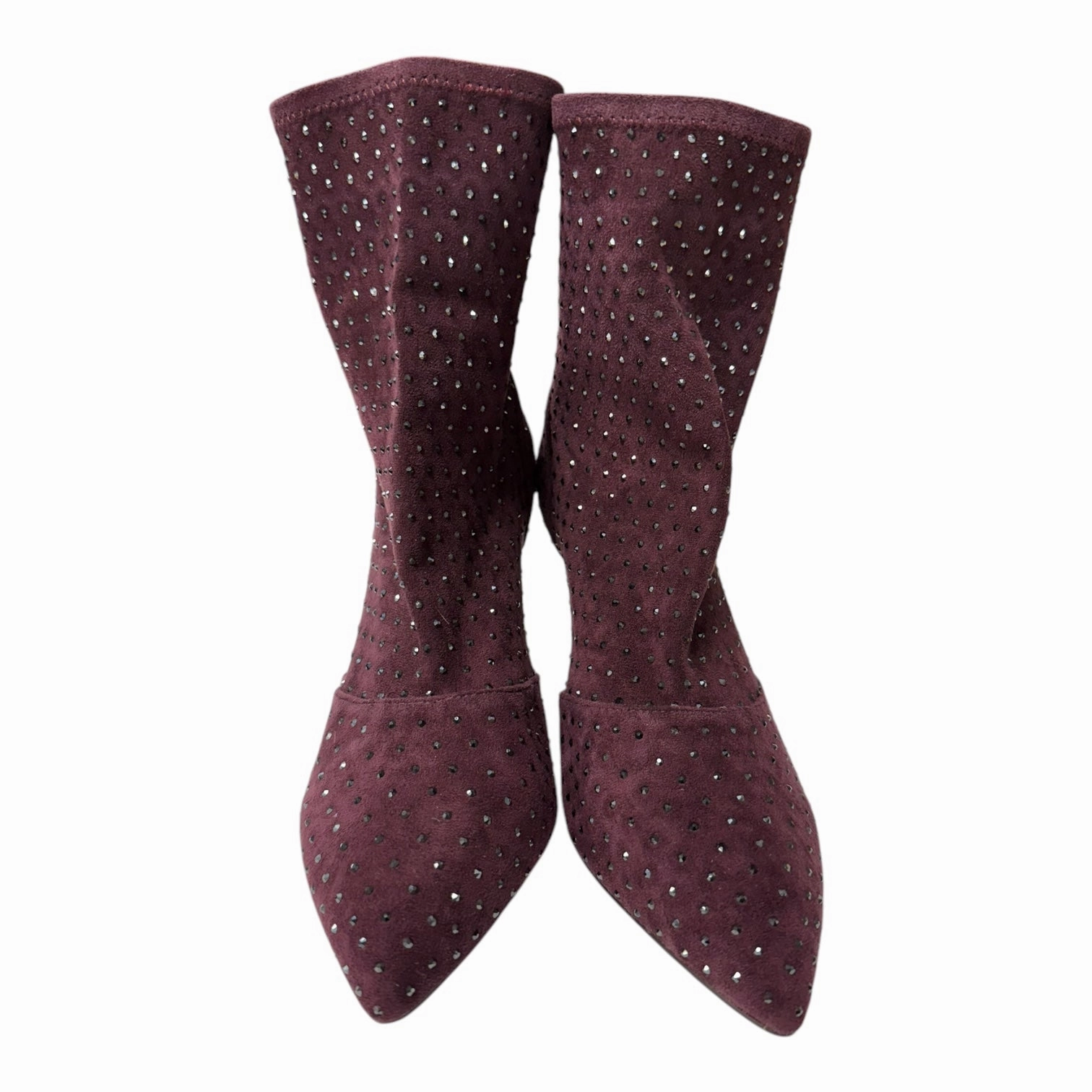 Boots Ankle Heels By Charles David In Purple, Size:10