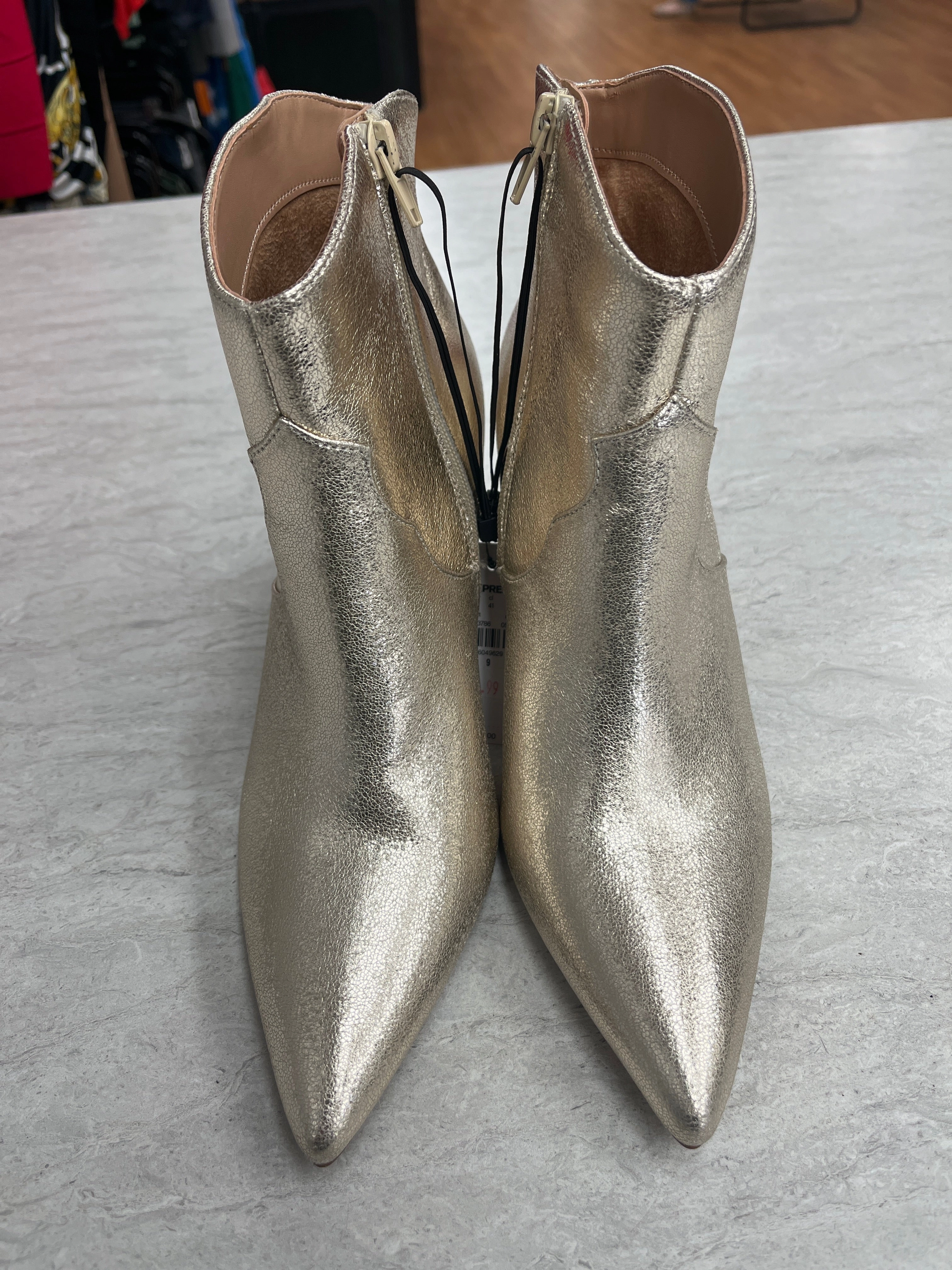 Boots Ankle Heels By Express In Gold, Size: 9