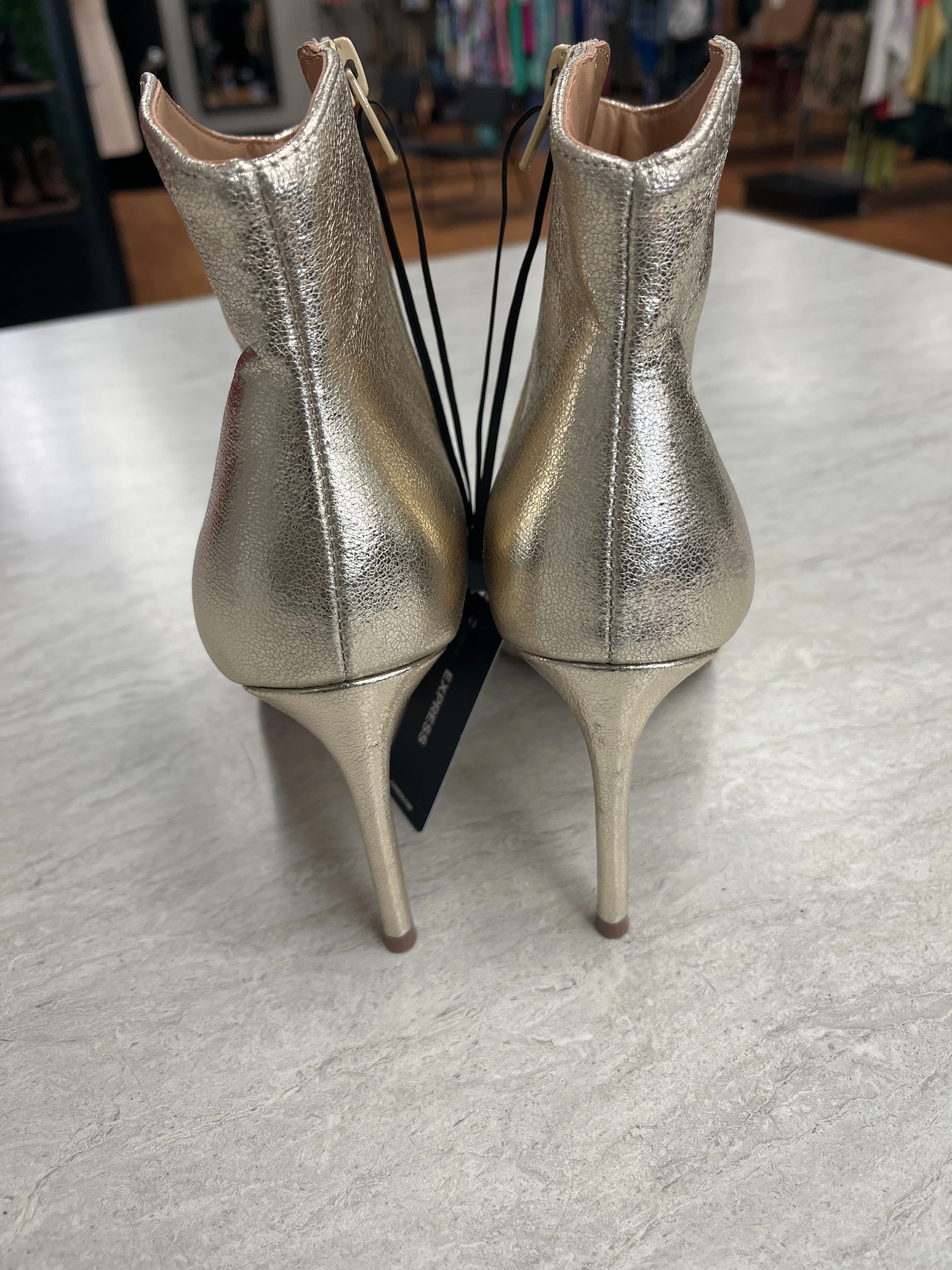 Boots Ankle Heels By Express In Gold, Size: 9