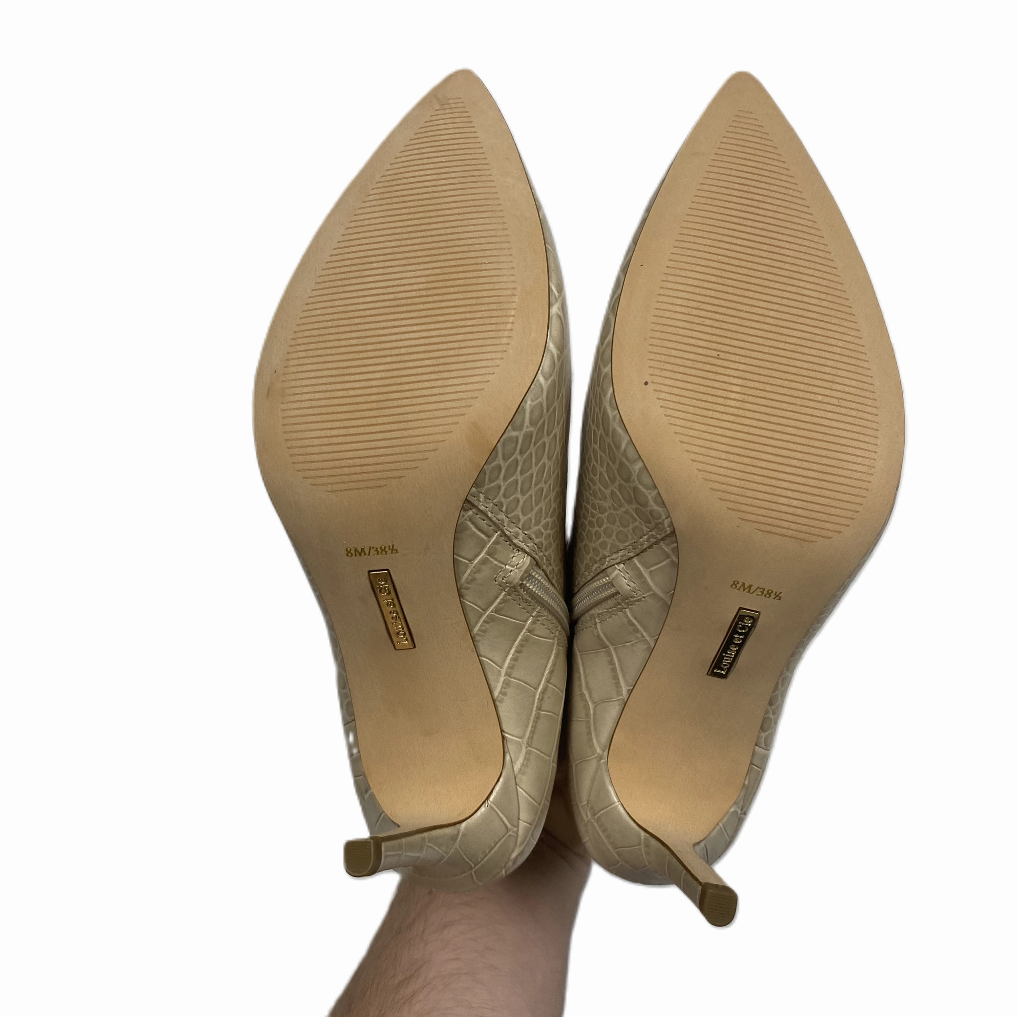 Boots Ankle Heels By Louise Et Cie In Beige, Size: 8