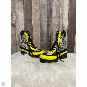Boots Combat By Bamboo In Black & Yellow, Size: 9