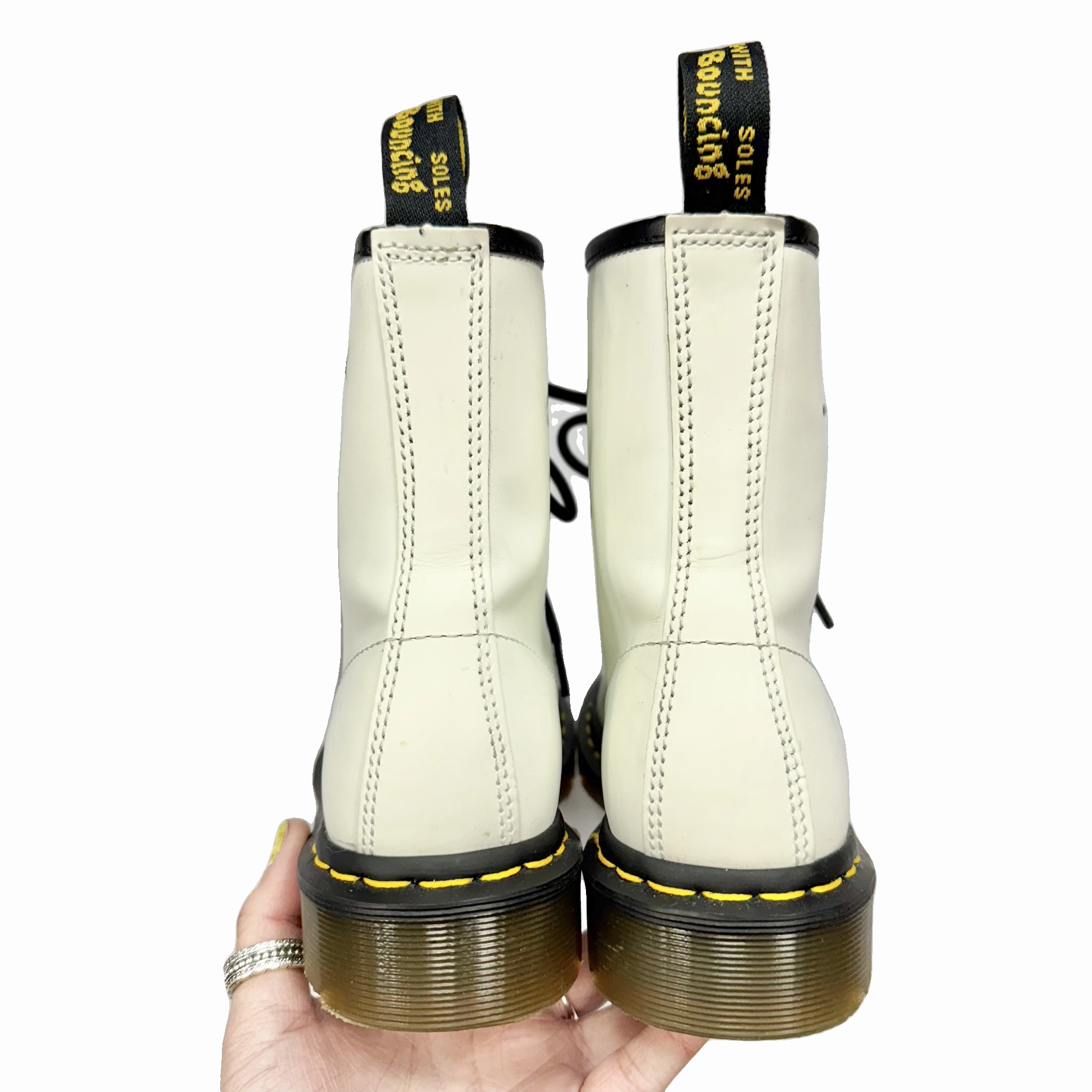 Boots Combat By Dr Martens In White, Size: 6