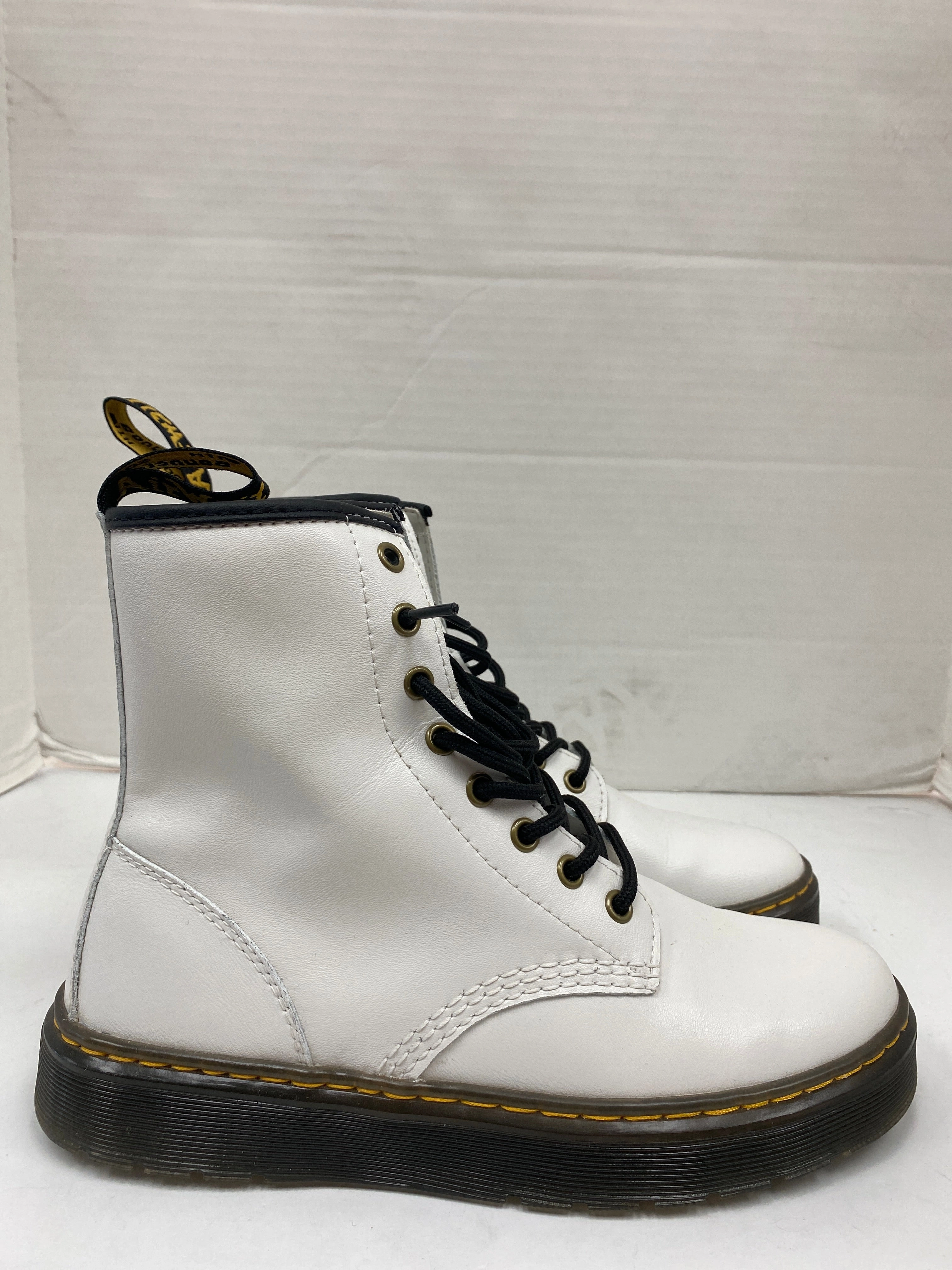 Boots Combat By Dr Martens In White, Size: 8