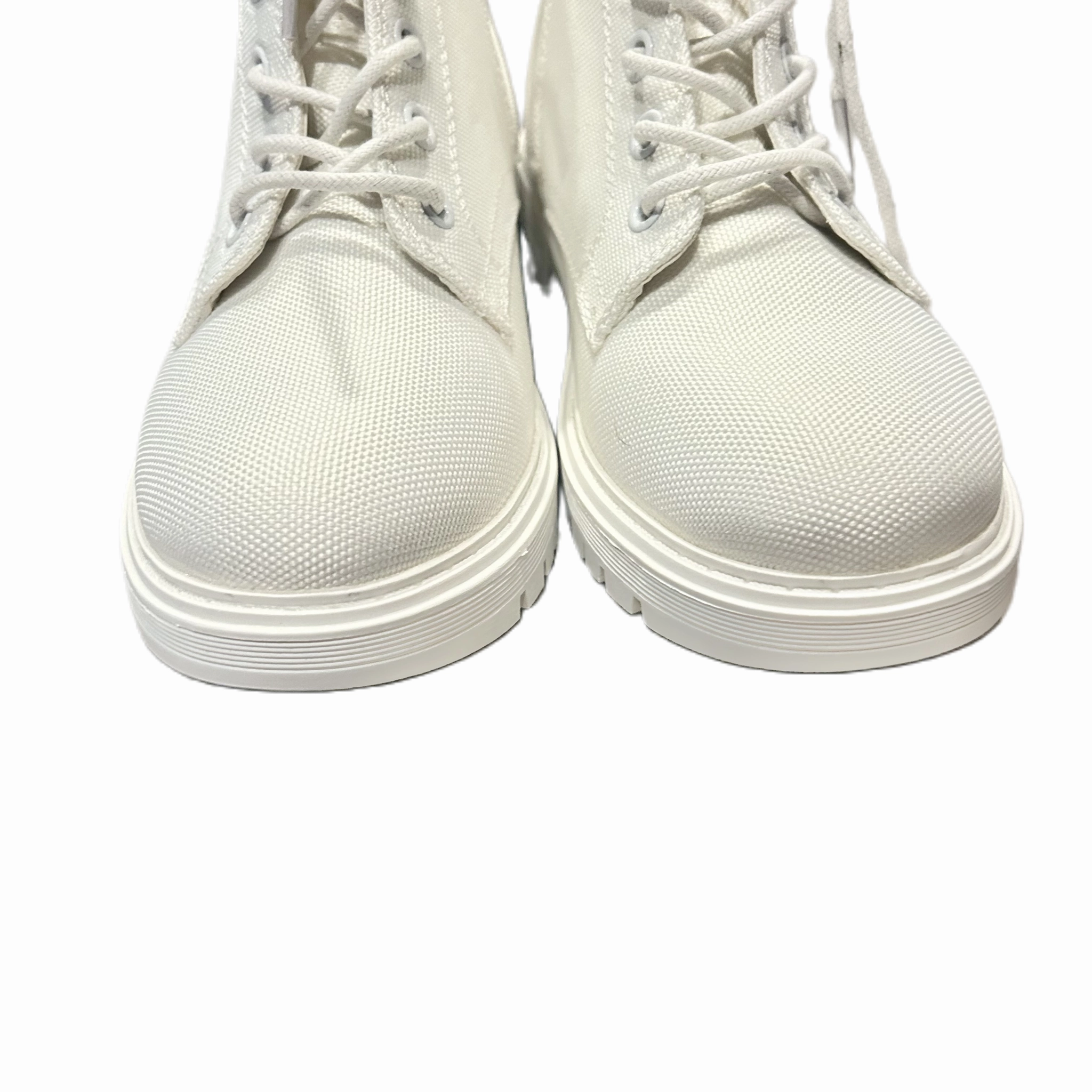 Boots Combat By So In White, Size: 8.5