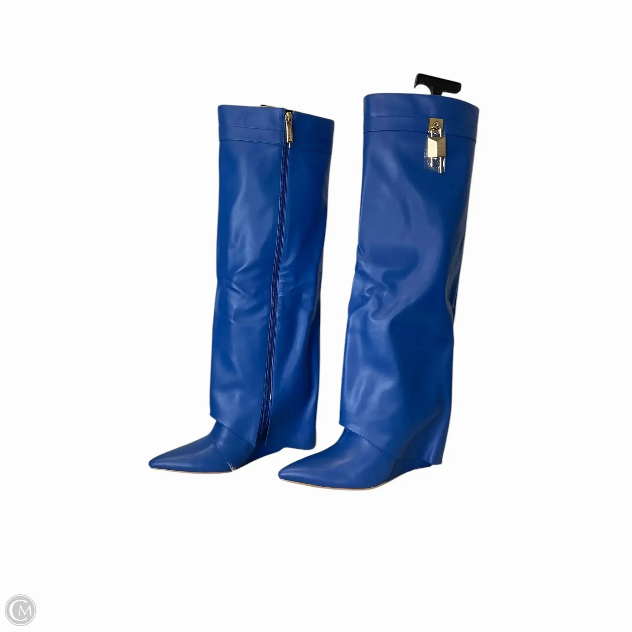 Boots Knee Flats By Clothes Mentor In Blue, Size: 6.5