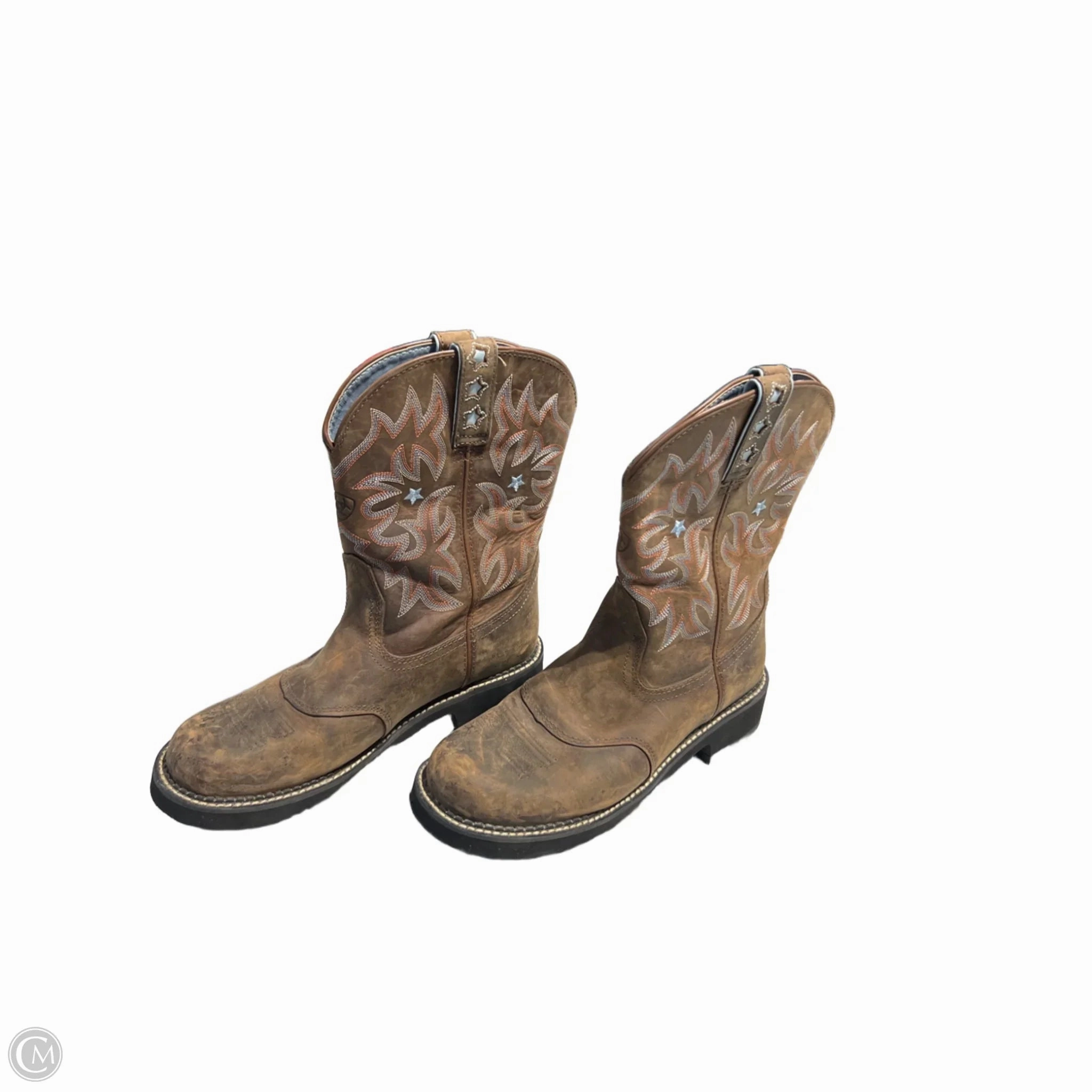 Boots Mid-calf Flats By Ariat In Brown, Size: 11