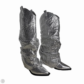 Boots Mid-calf Heels By AZALEA WANG In Silver, Size: 6