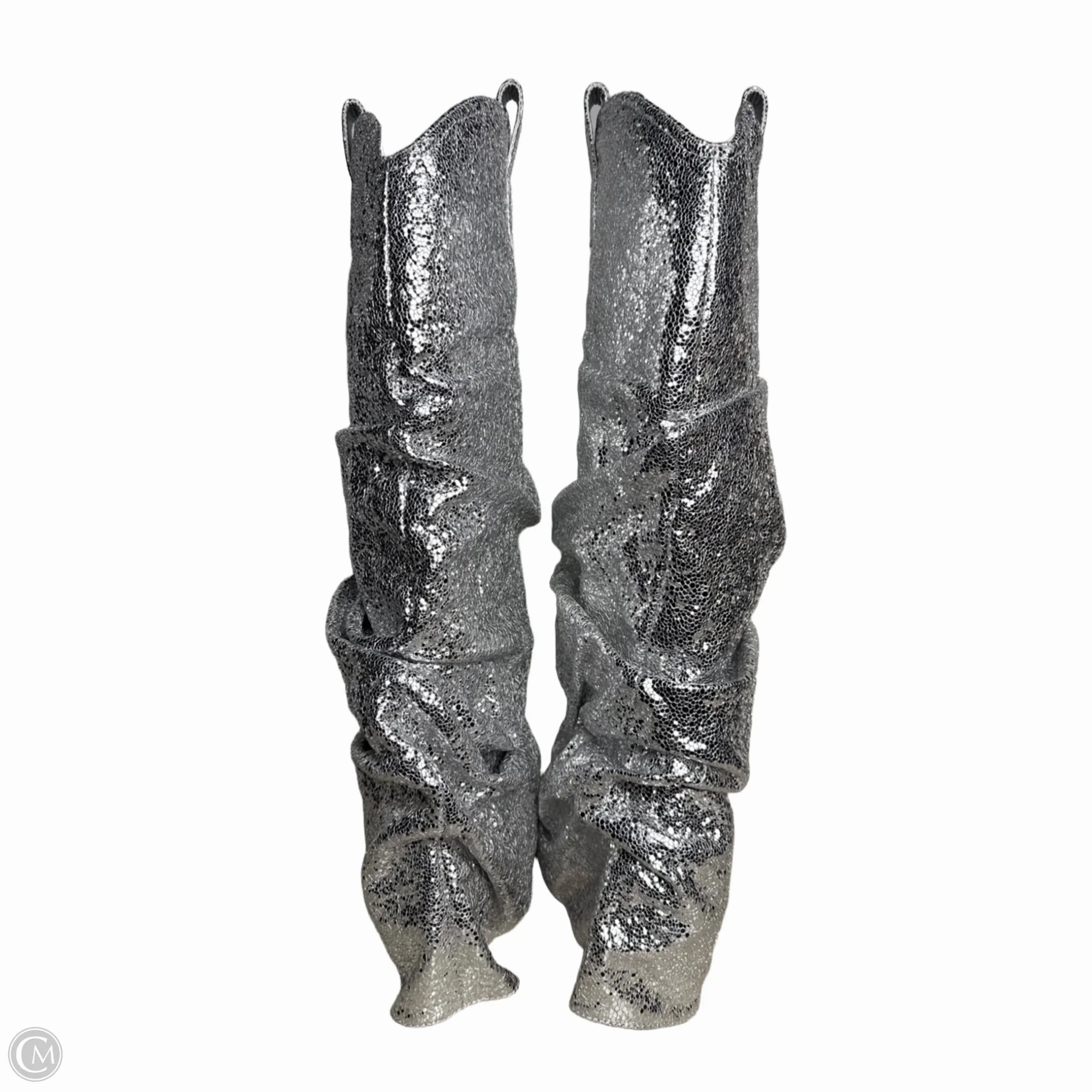 Boots Mid-calf Heels By AZALEA WANG In Silver, Size: 6