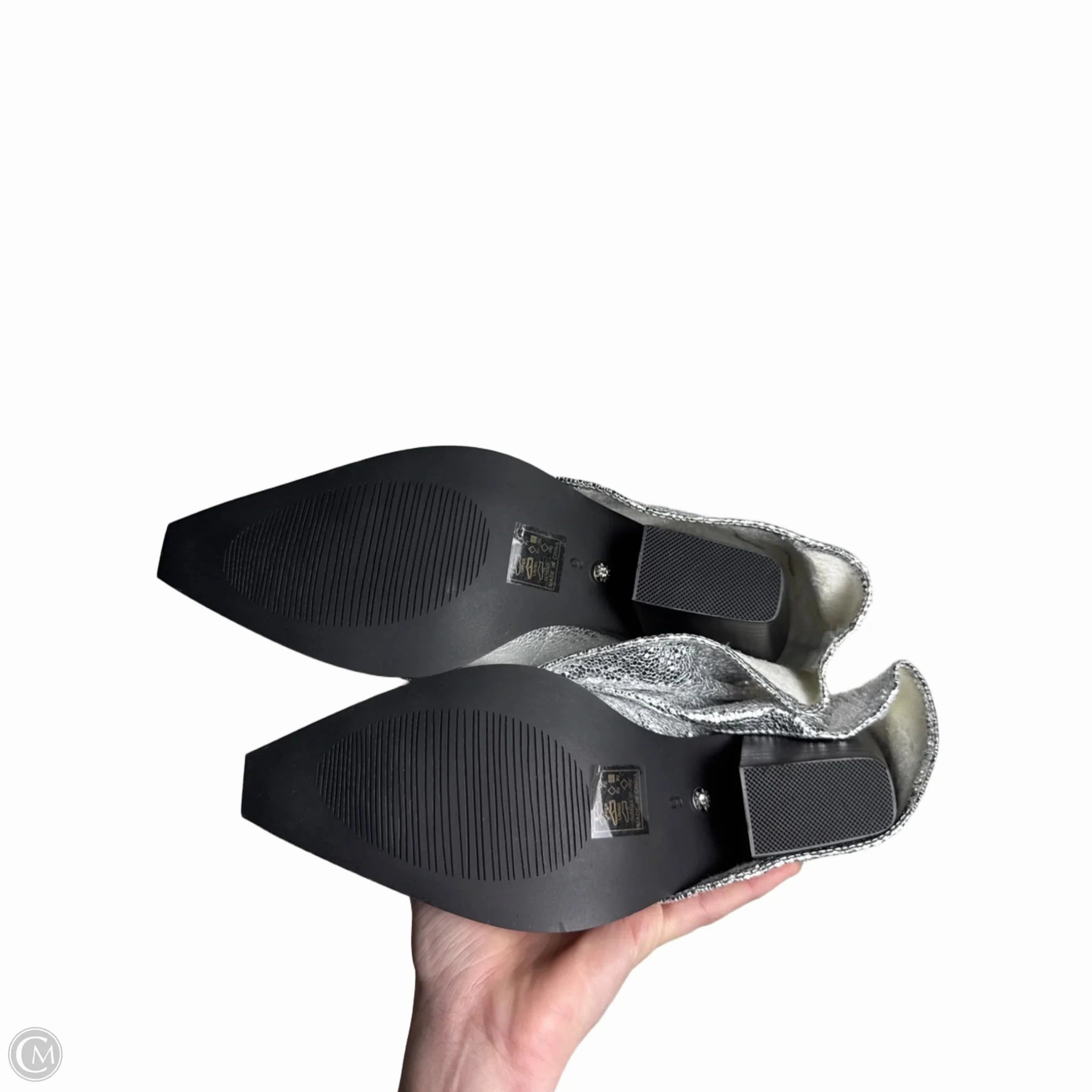 Boots Mid-calf Heels By AZALEA WANG In Silver, Size: 6