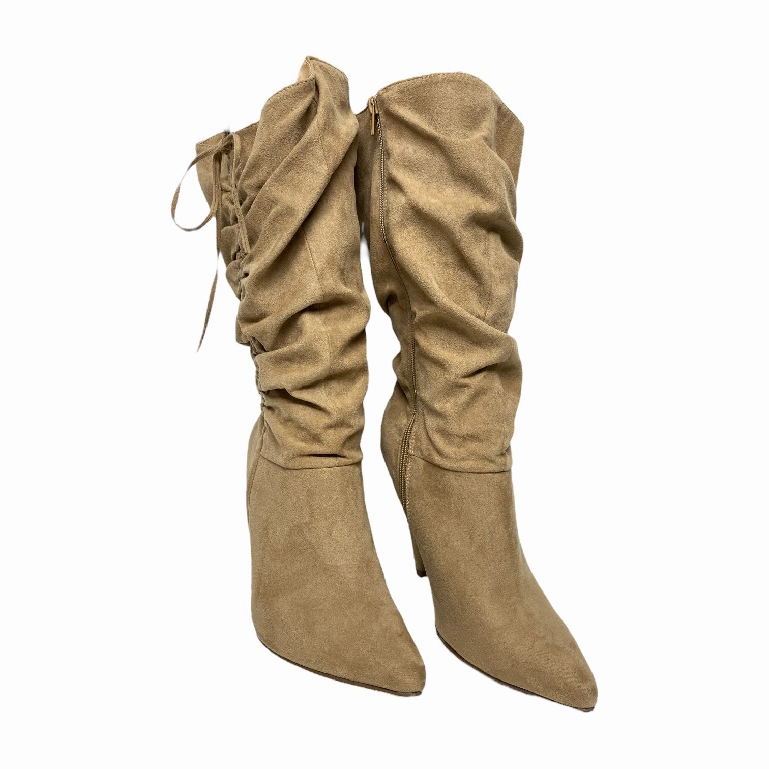Boots Mid-calf Heels By New York And Co In Tan, Size: 9