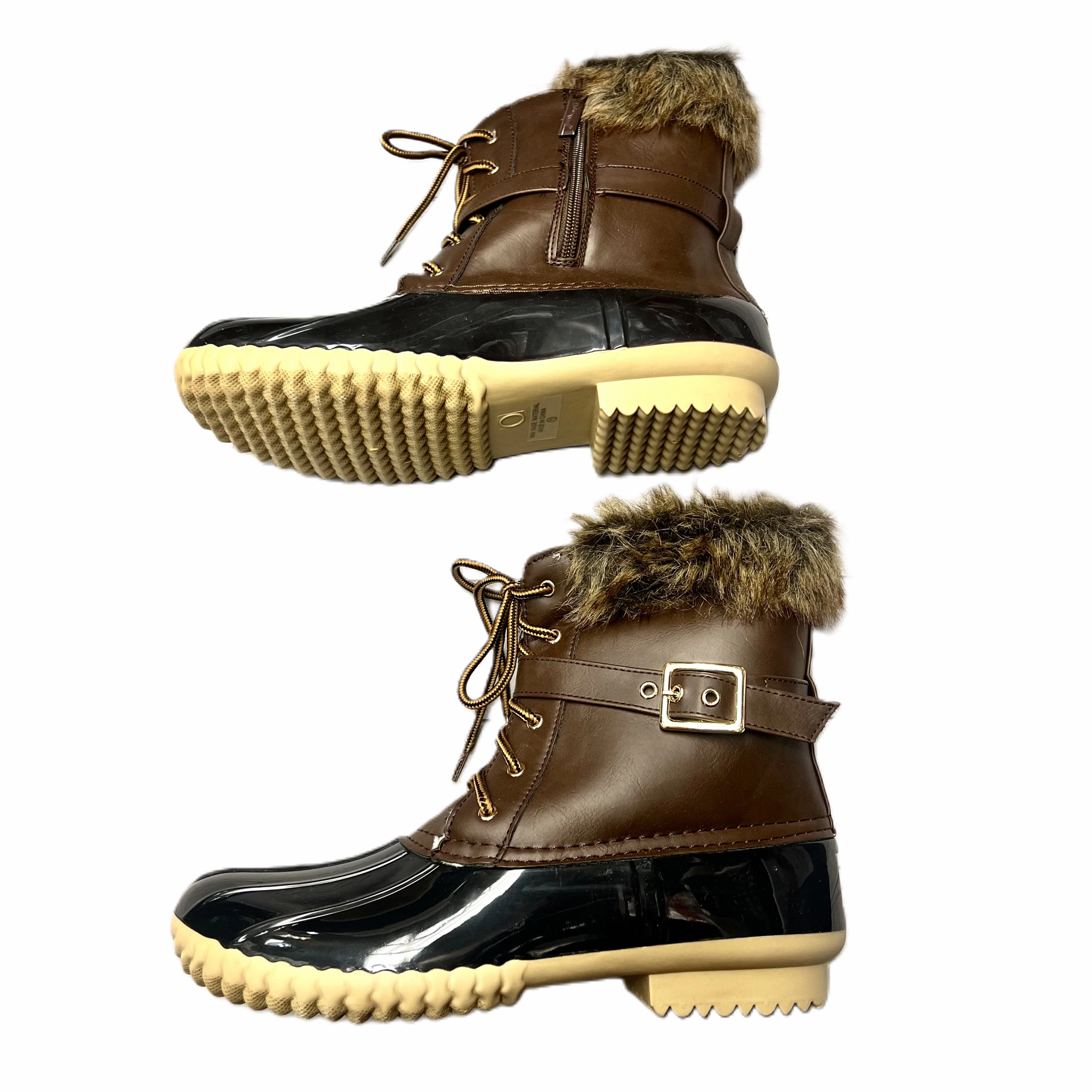 Boots Snow By Nature Breeze In Black & Brown, Size: 11