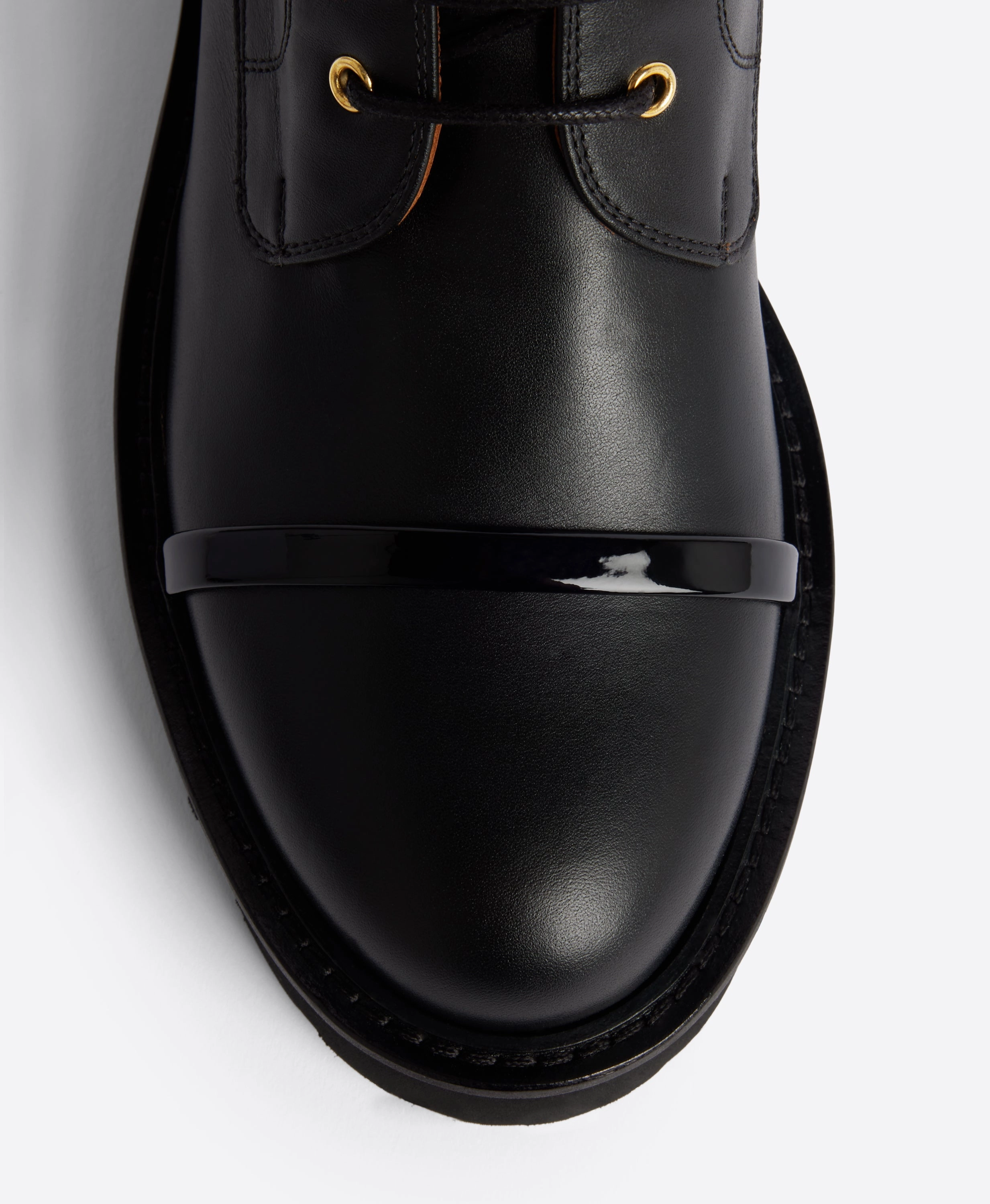 Bryce Black Leather Combat boots
