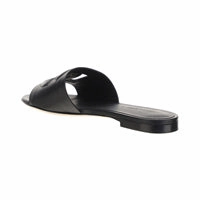Calfskin Sliders With DG Millennials Logo - Black