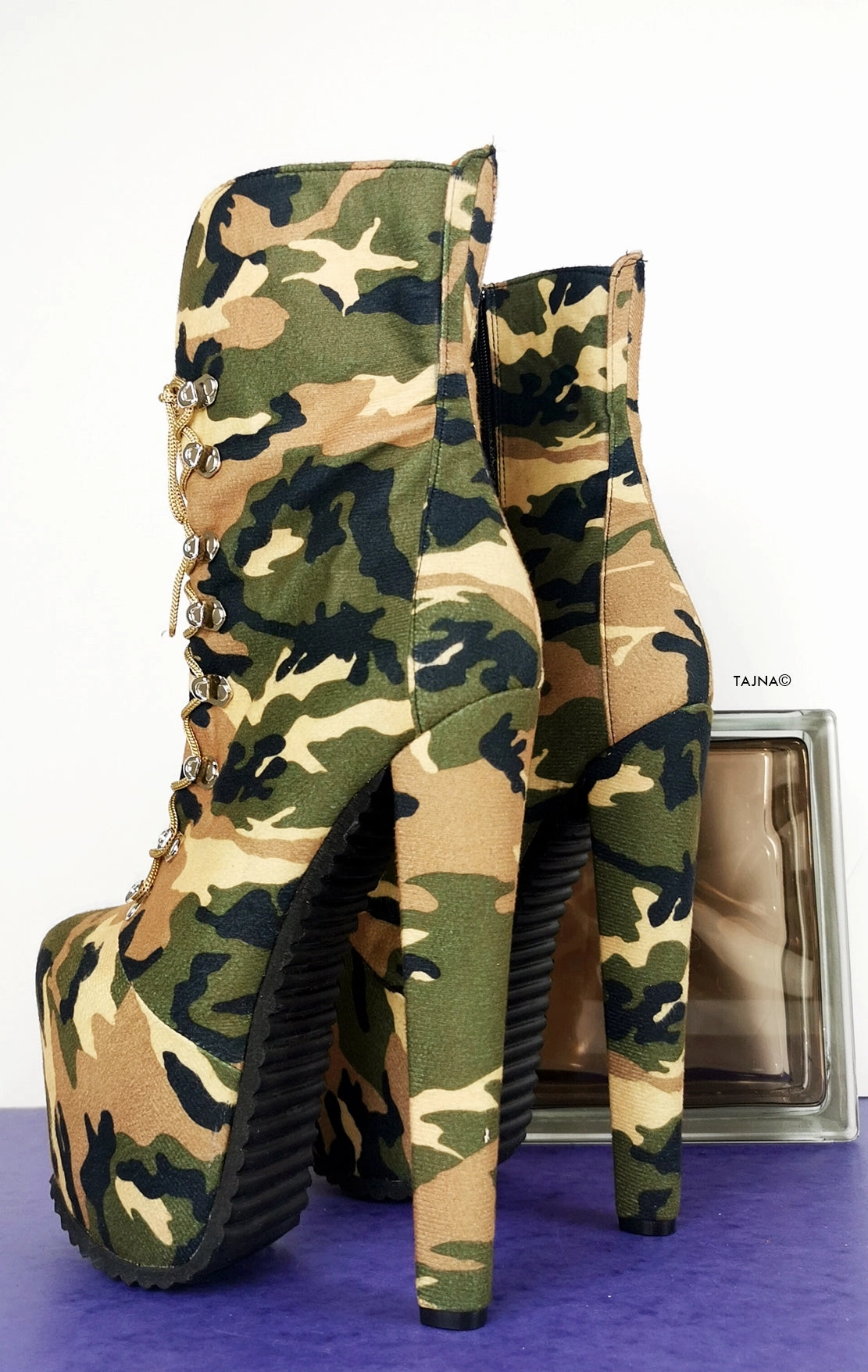 Camouflage Lace up Military Styler Boots