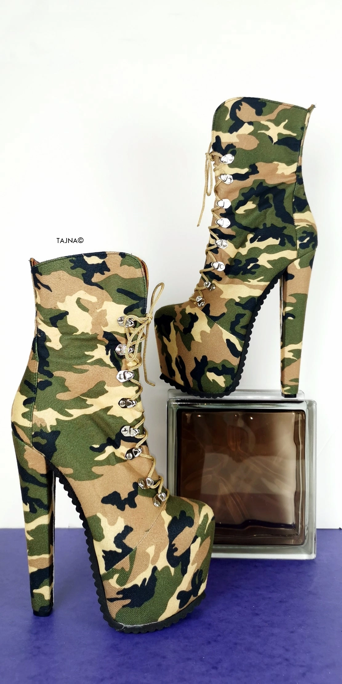 Camouflage Lace up Military Styler Boots