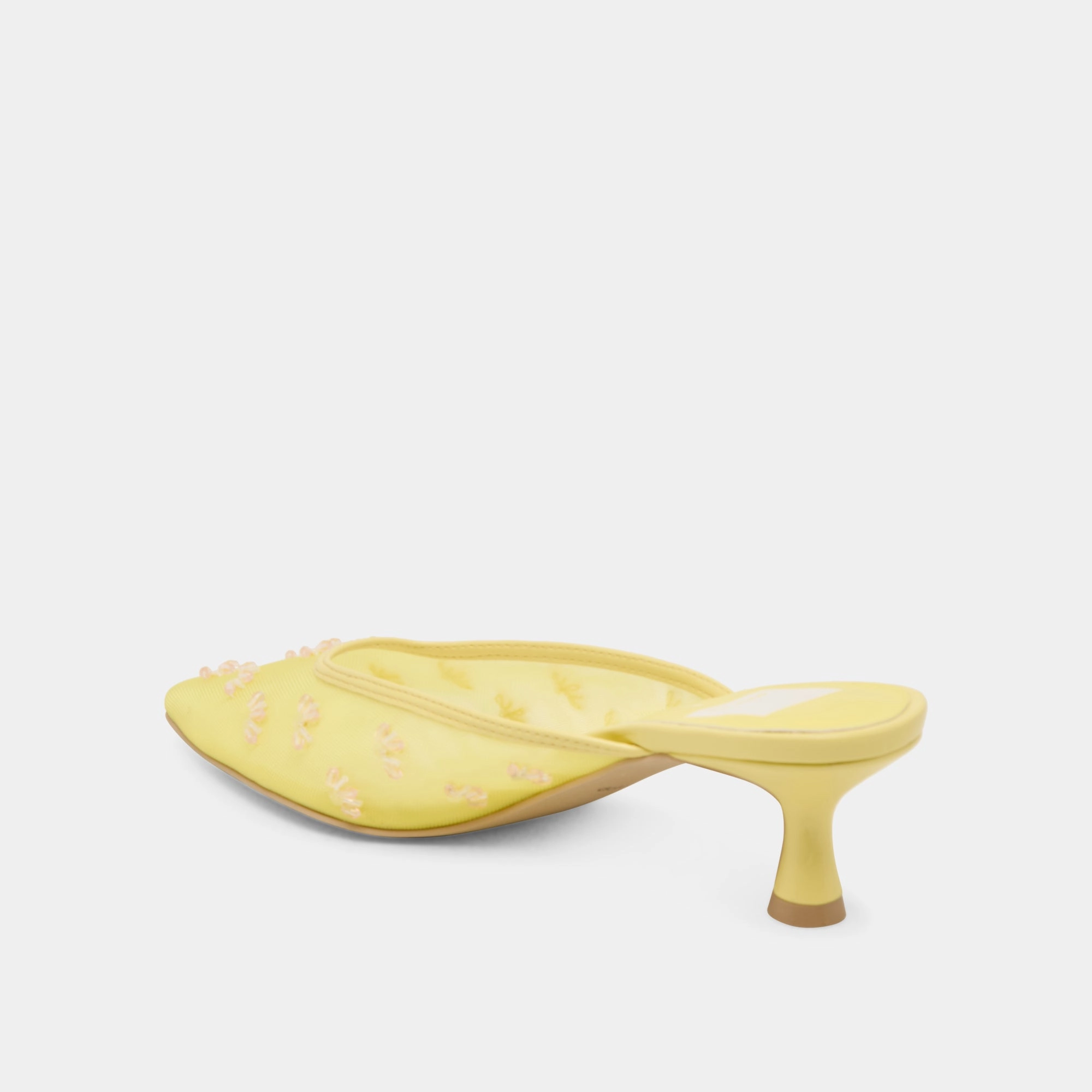 CLARA WIDE HEELS LEMON MESH