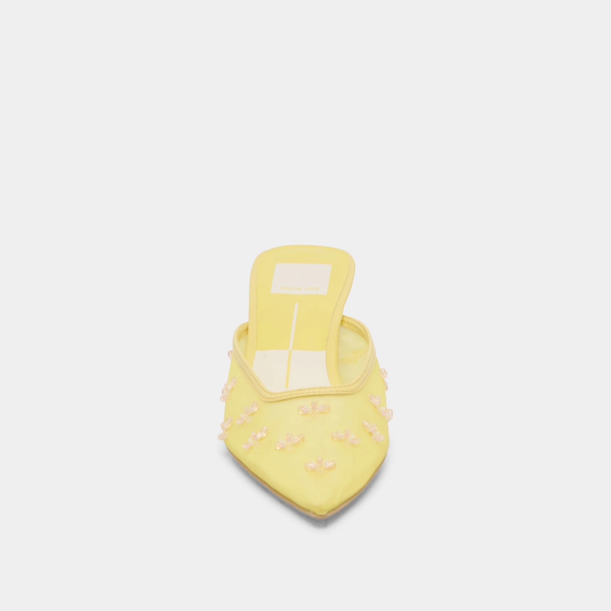 CLARA WIDE HEELS LEMON MESH