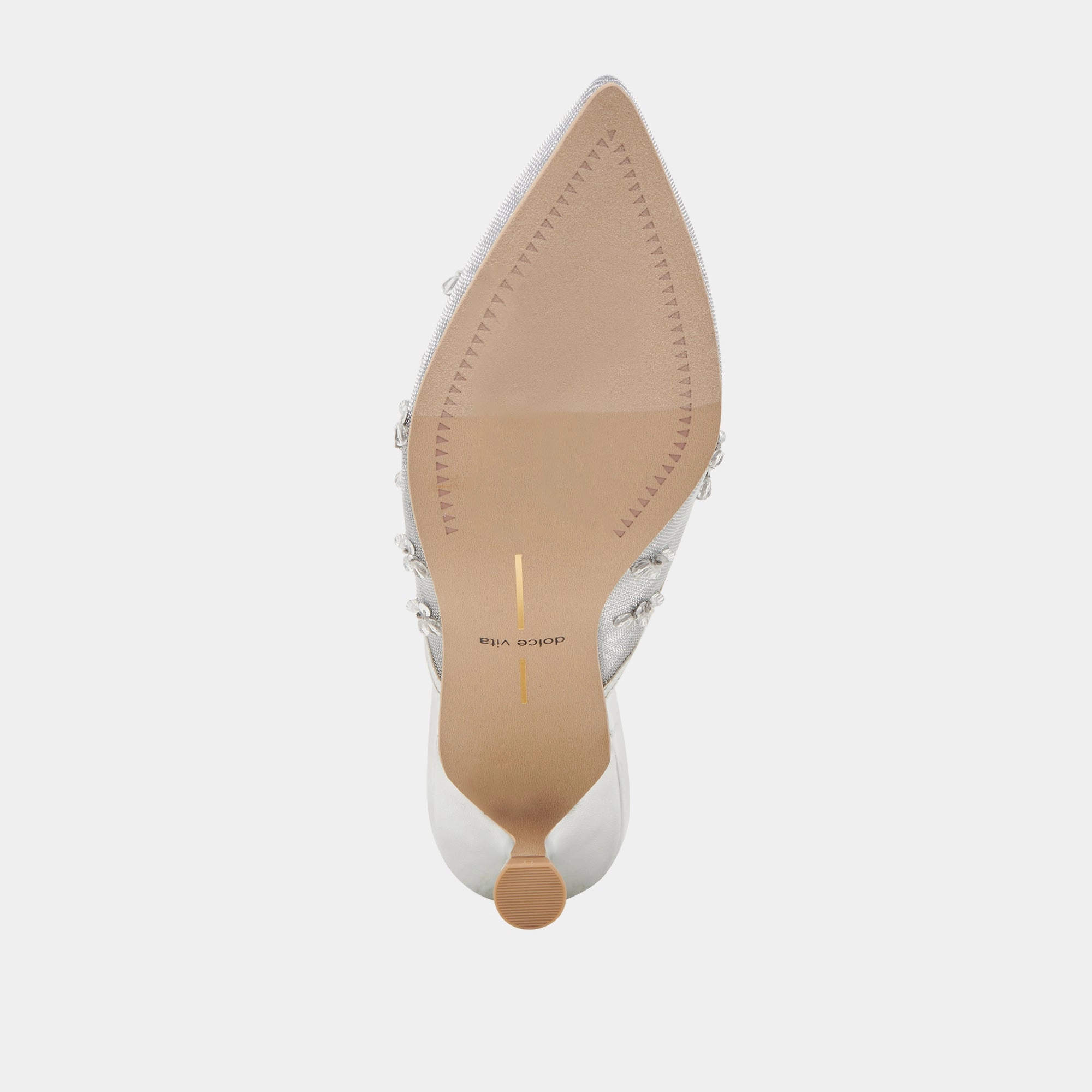 CLARA WIDE HEELS SILVER MESH