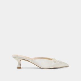 CLEO HEELS OFF WHITE SATIN